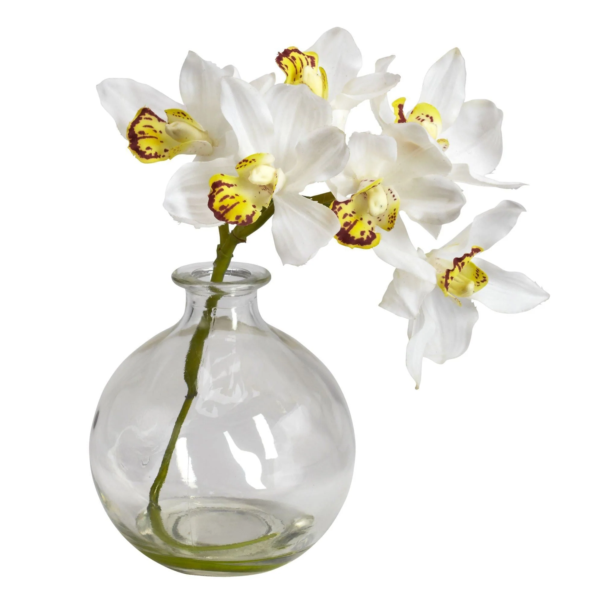 Cymbidium w/Vase Silk Flower Arrangement (Set of 3) - Image 3