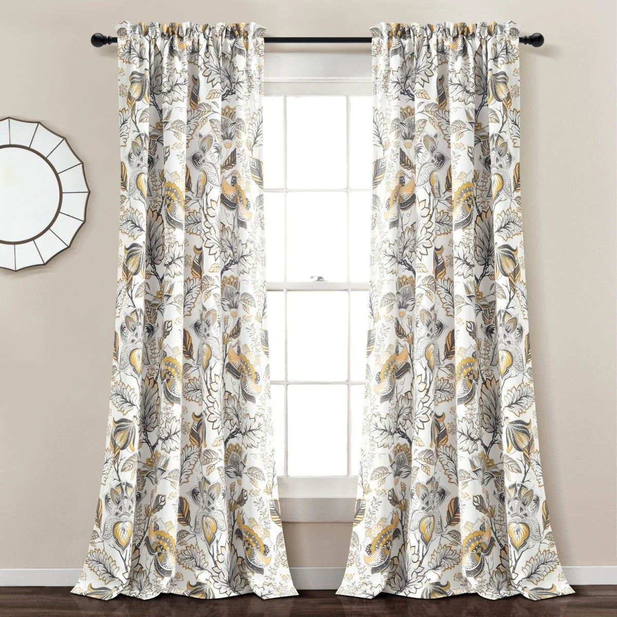 Cynthia Jacobean Light Filtering Window Curtain Set - Image 3