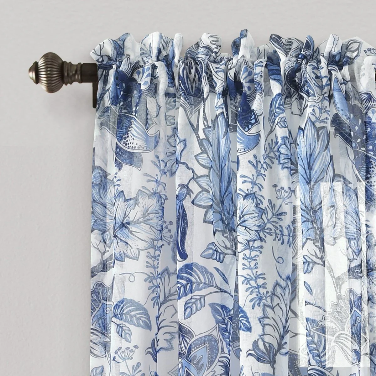 Cynthia Jacobean Sheer Window Curtain Panel Set - Image 2