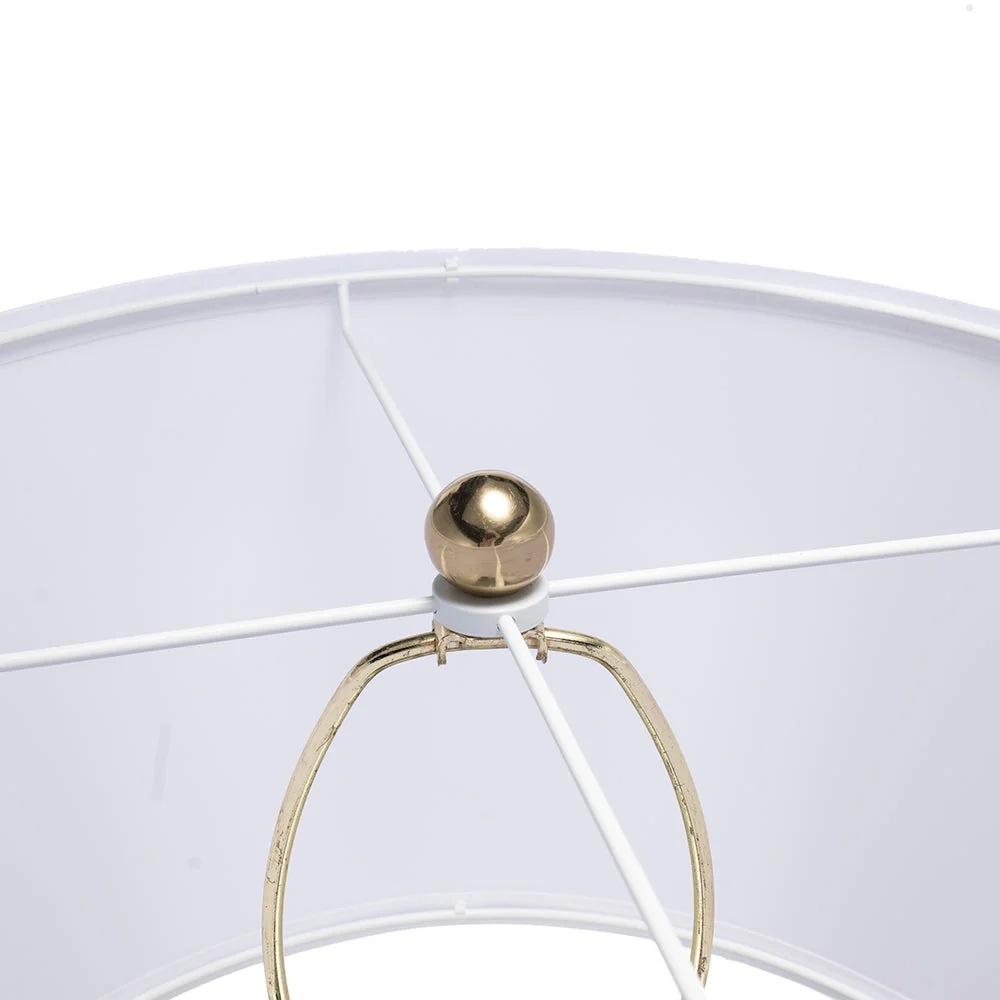 D15x29.5' Gold and White Table Lamp with Round Four Tiered Body - Image 5