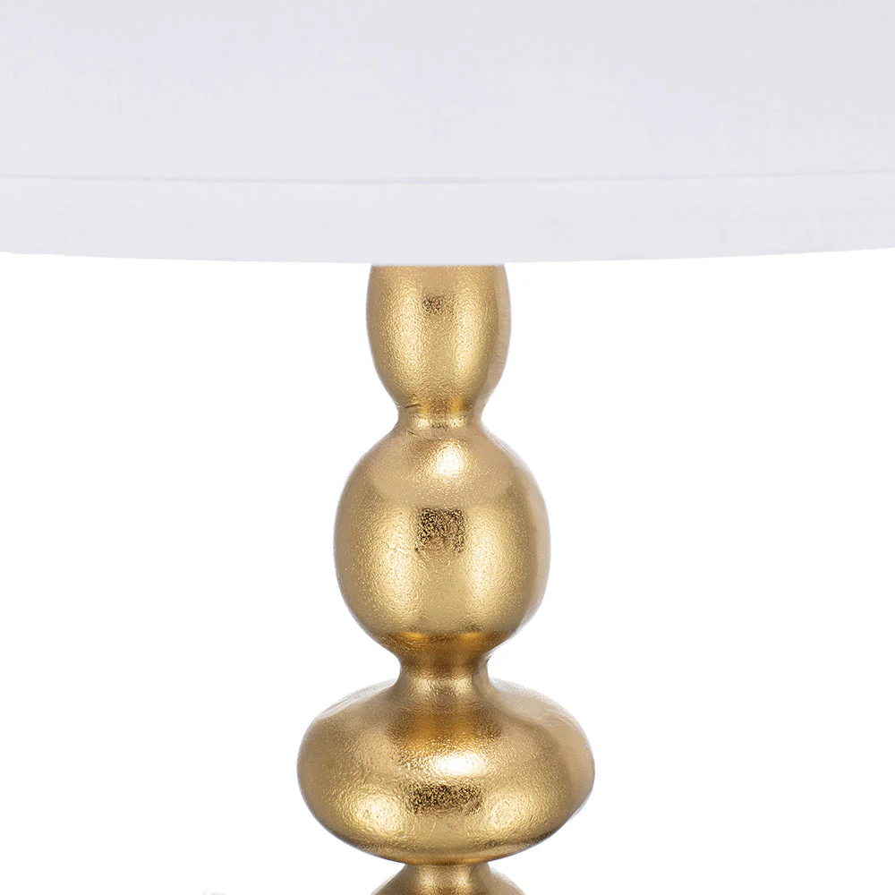 D15x29.5' Gold and White Table Lamp with Round Four Tiered Body - Image 6