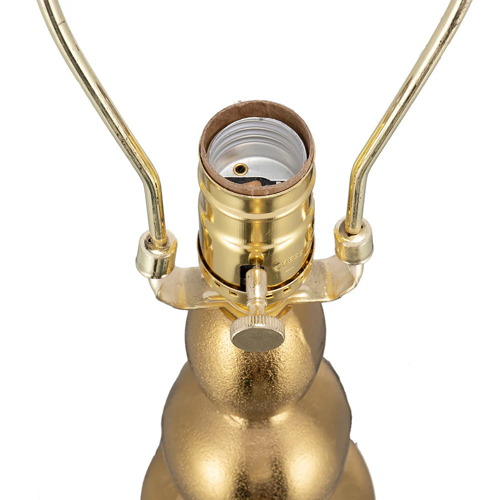 D15x29.5' Gold and White Table Lamp with Round Four Tiered Body - Image 7