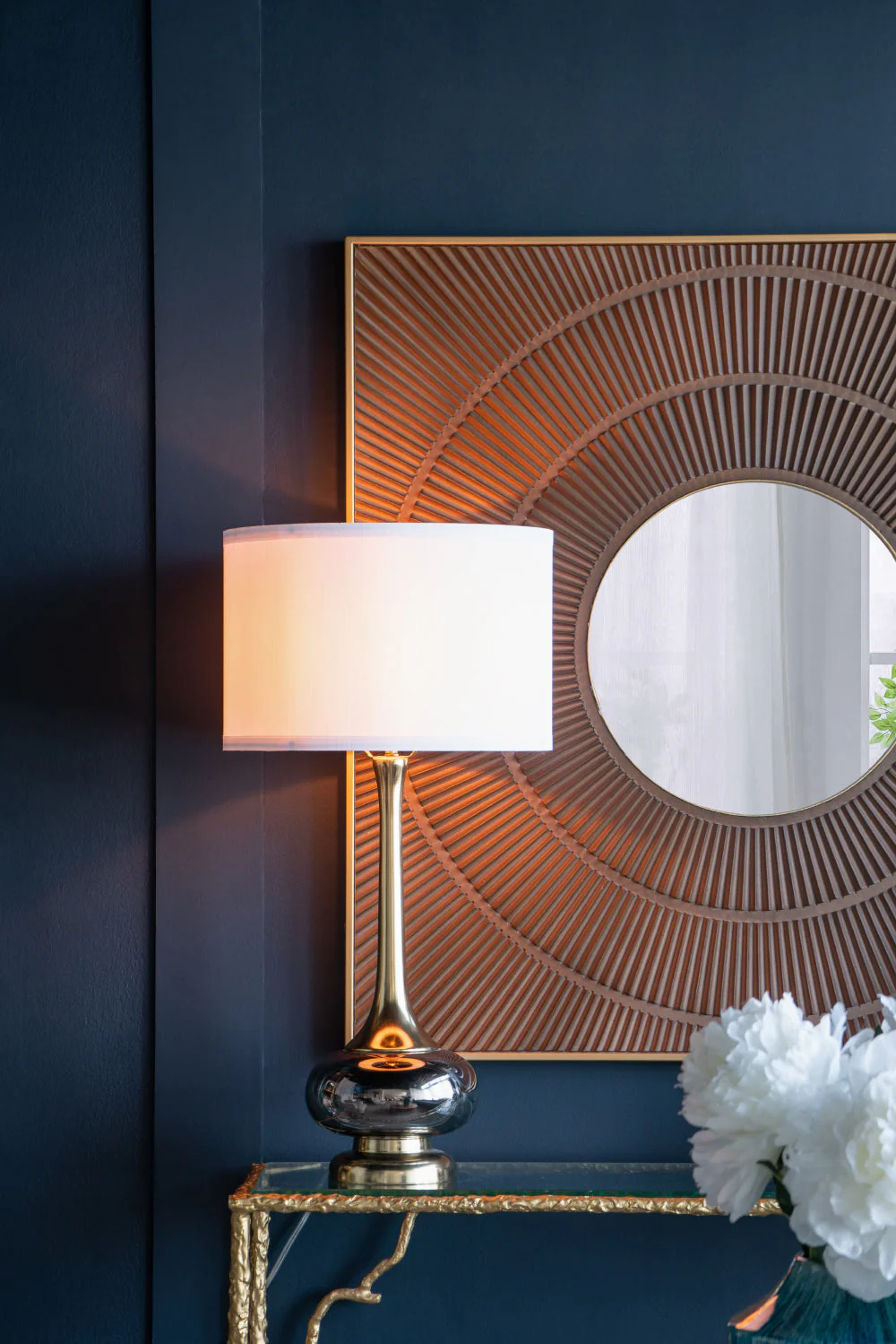 D15x29 Table Lamp with Glass Drum Shade - Image 6
