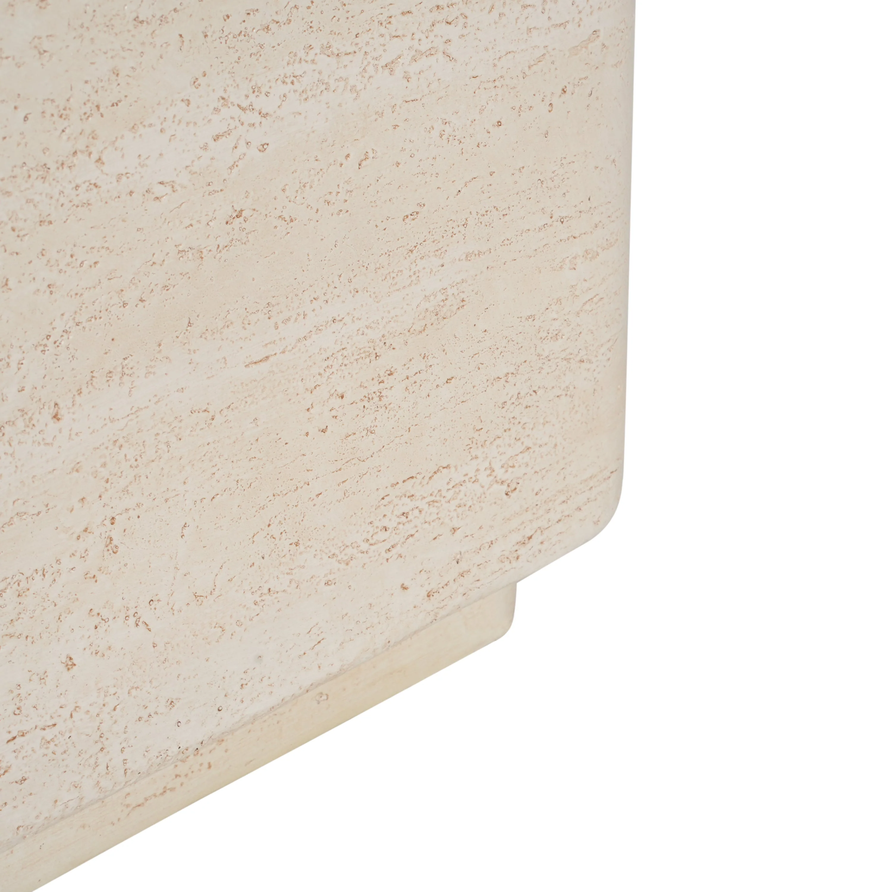 Daphne Outdoor Patio MGO Side Table Beige Travertine Finish - Image 11