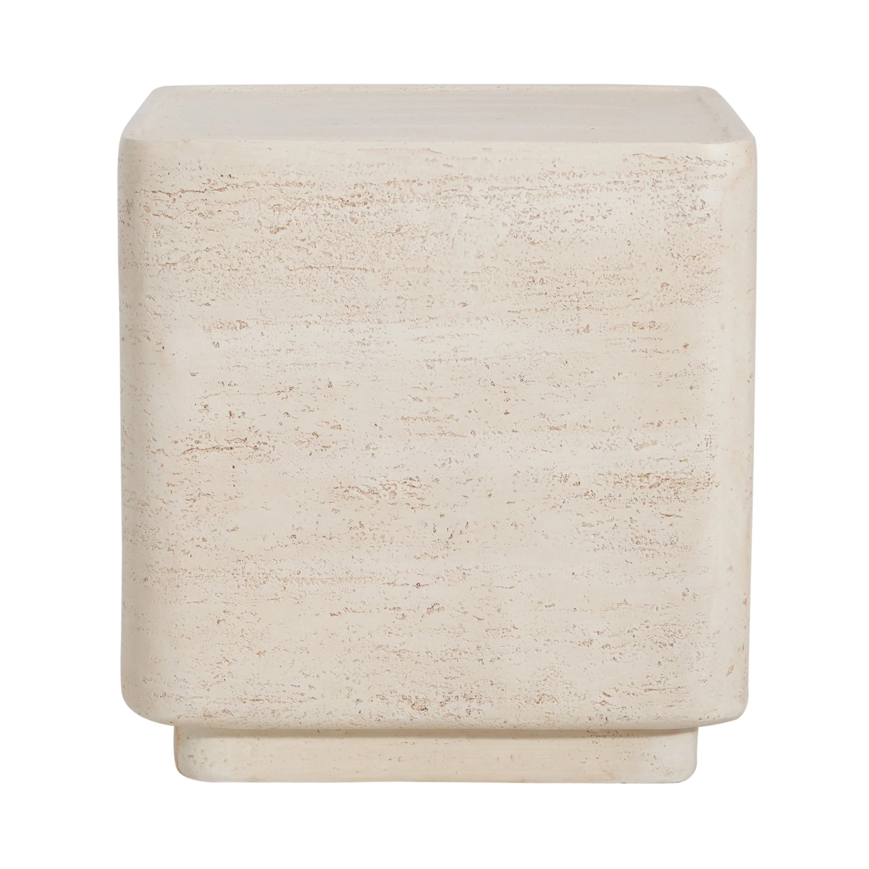 Daphne Outdoor Patio MGO Side Table Beige Travertine Finish - Image 5
