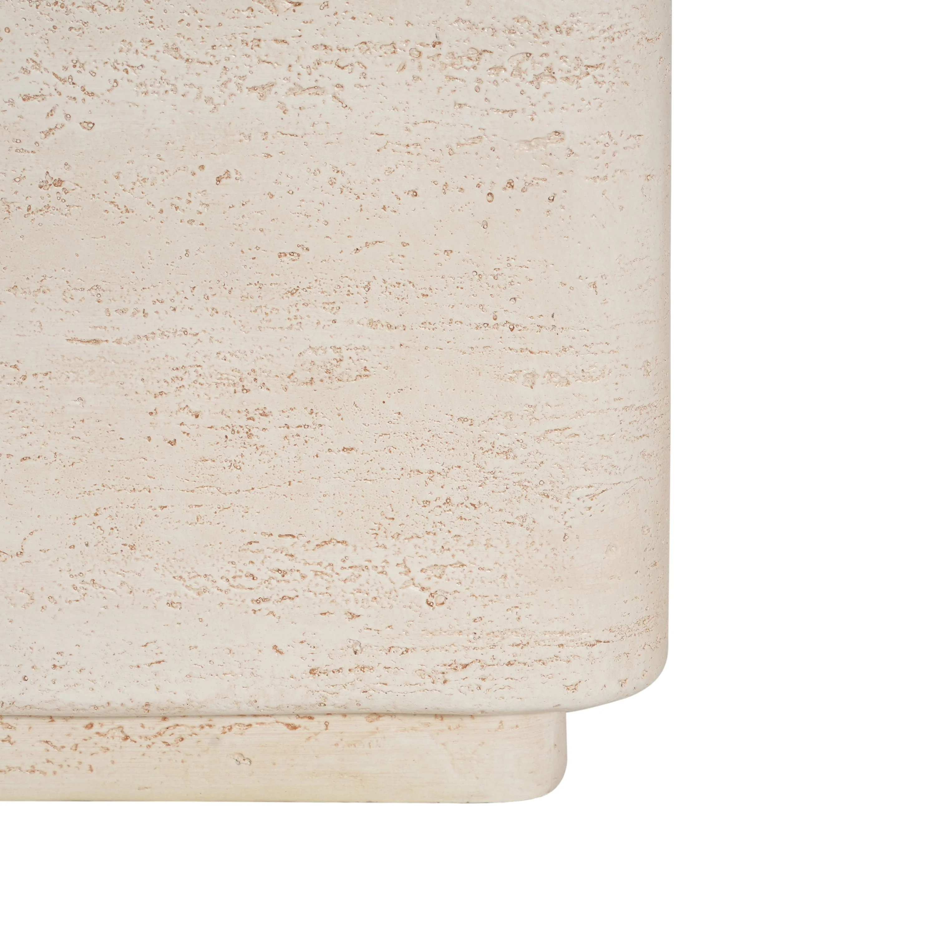 Daphne Outdoor Patio MGO Side Table Beige Travertine Finish - Image 9