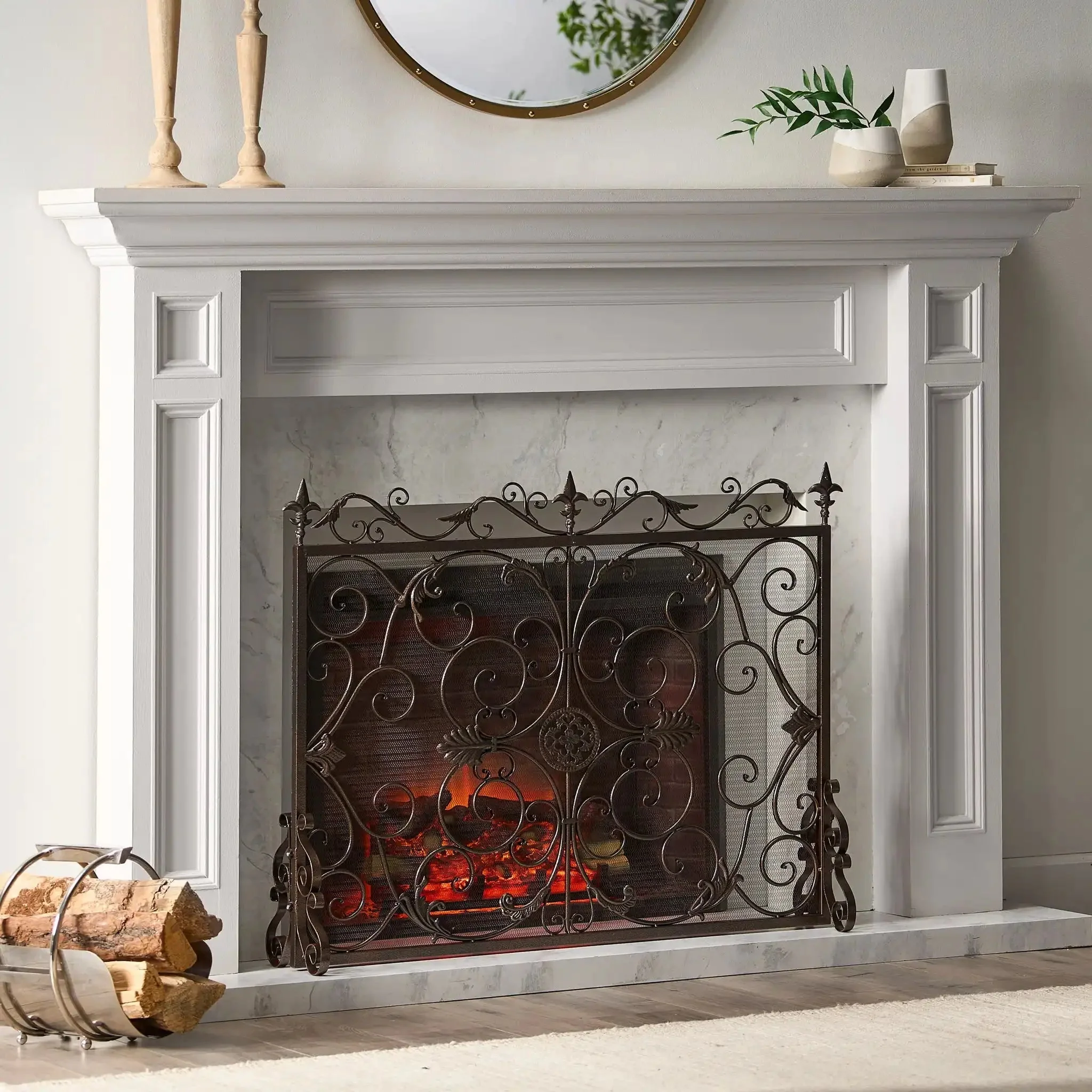 Darcie - Wrought Fireplace Screen, Ornate Design - Image 6