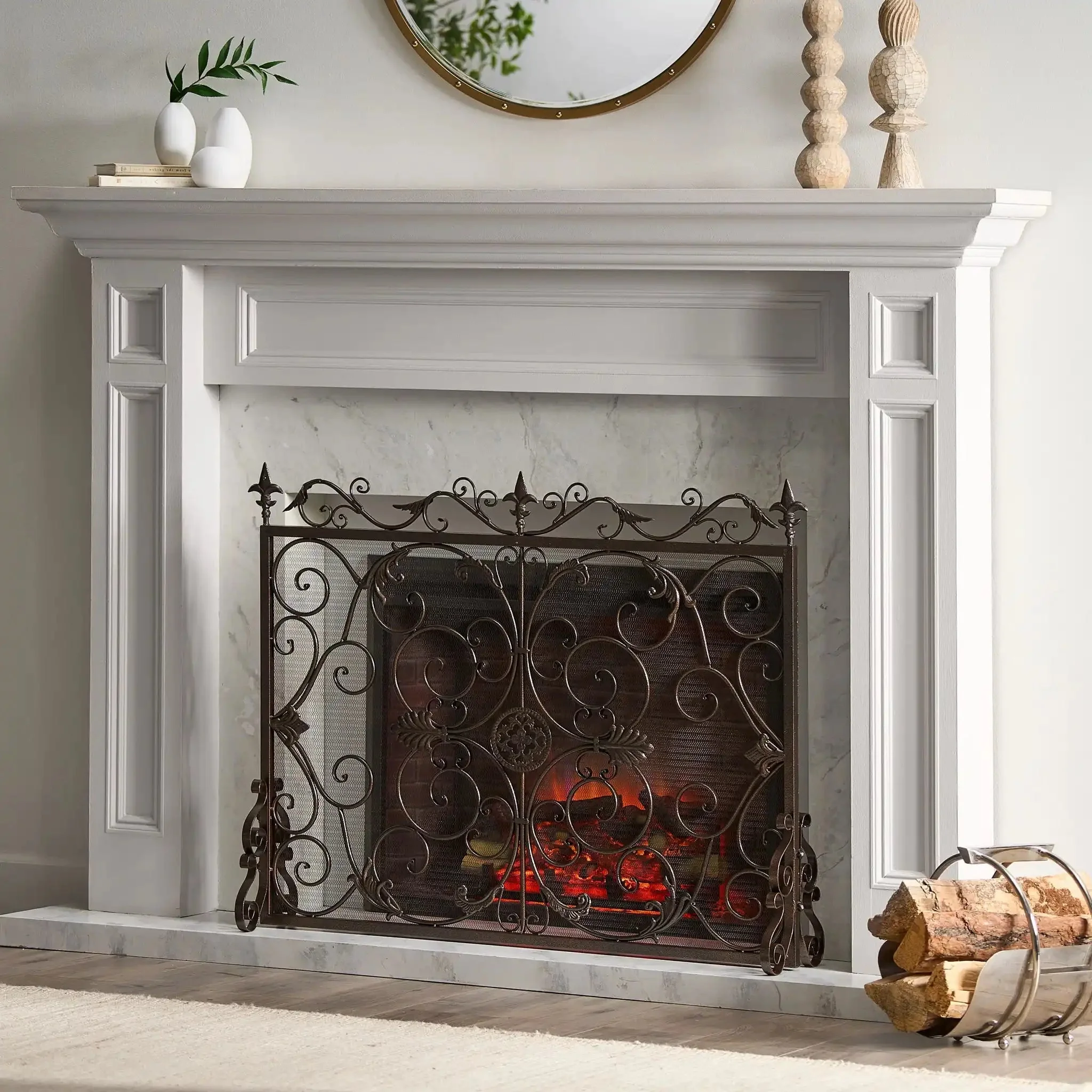 Darcie - Wrought Fireplace Screen, Ornate Design - Image 8