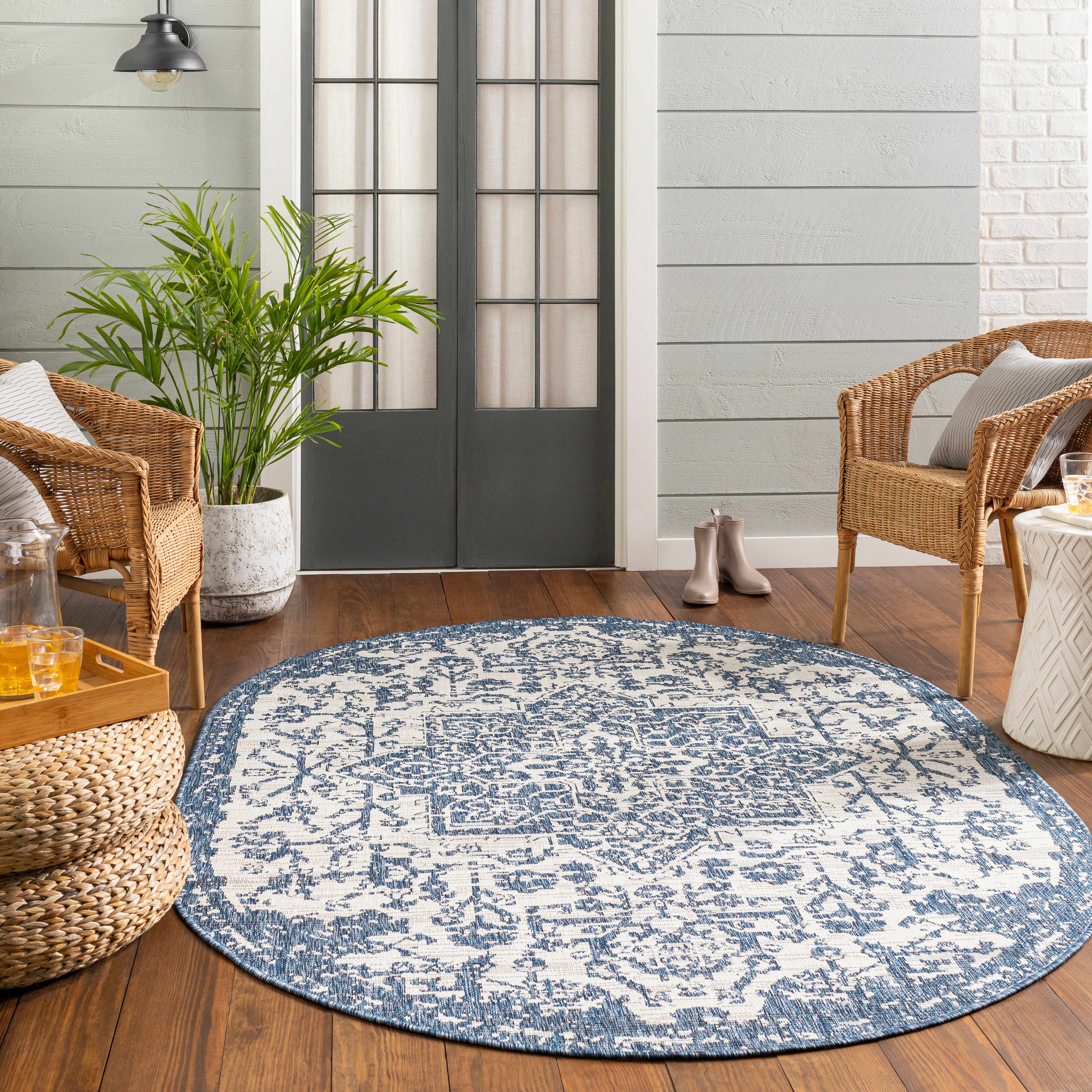 Dark Blue Kilmacolm Indoor & Outdoor Area Rug - Clearance - Image 17