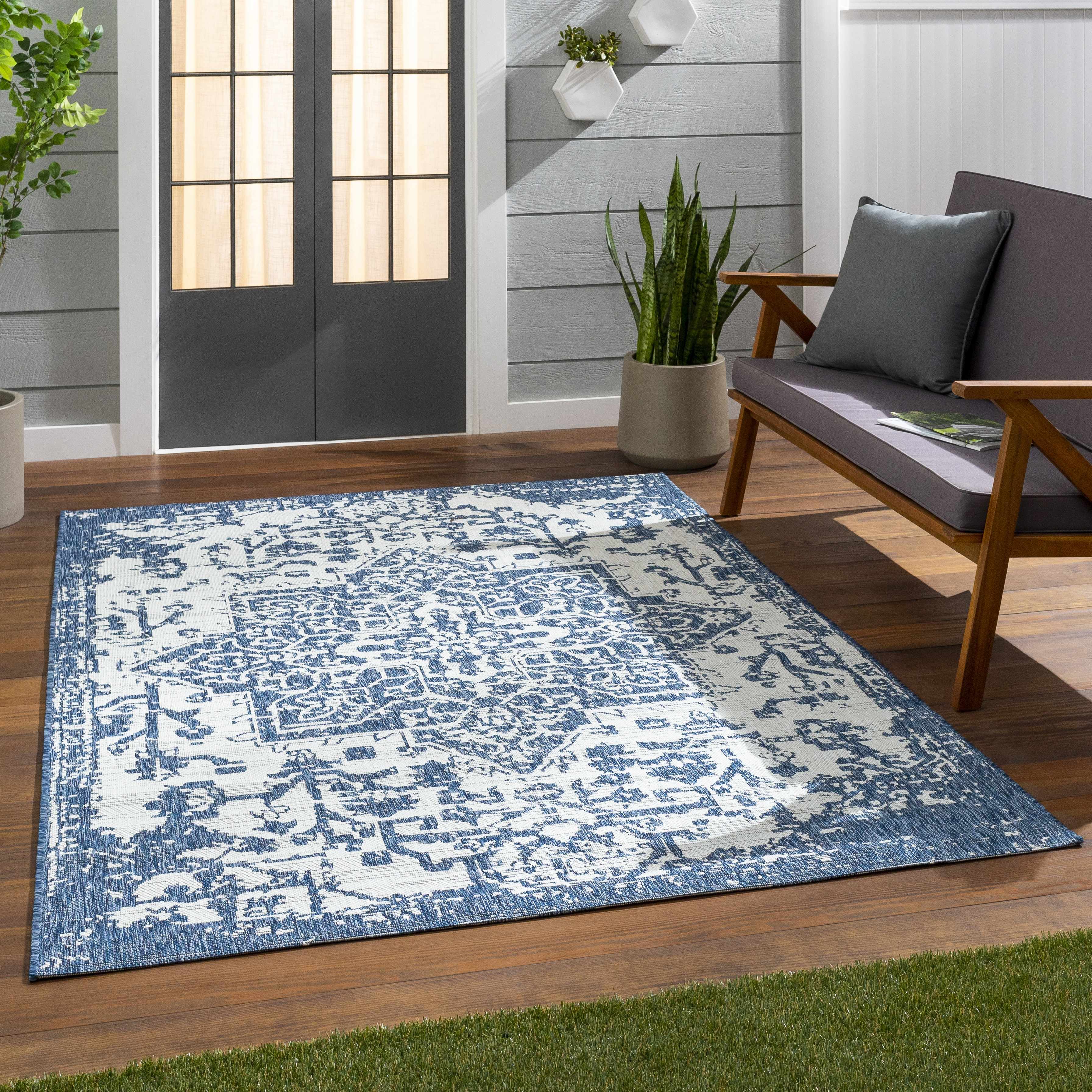 Dark Blue Kilmacolm Indoor & Outdoor Area Rug - Clearance - Image 18