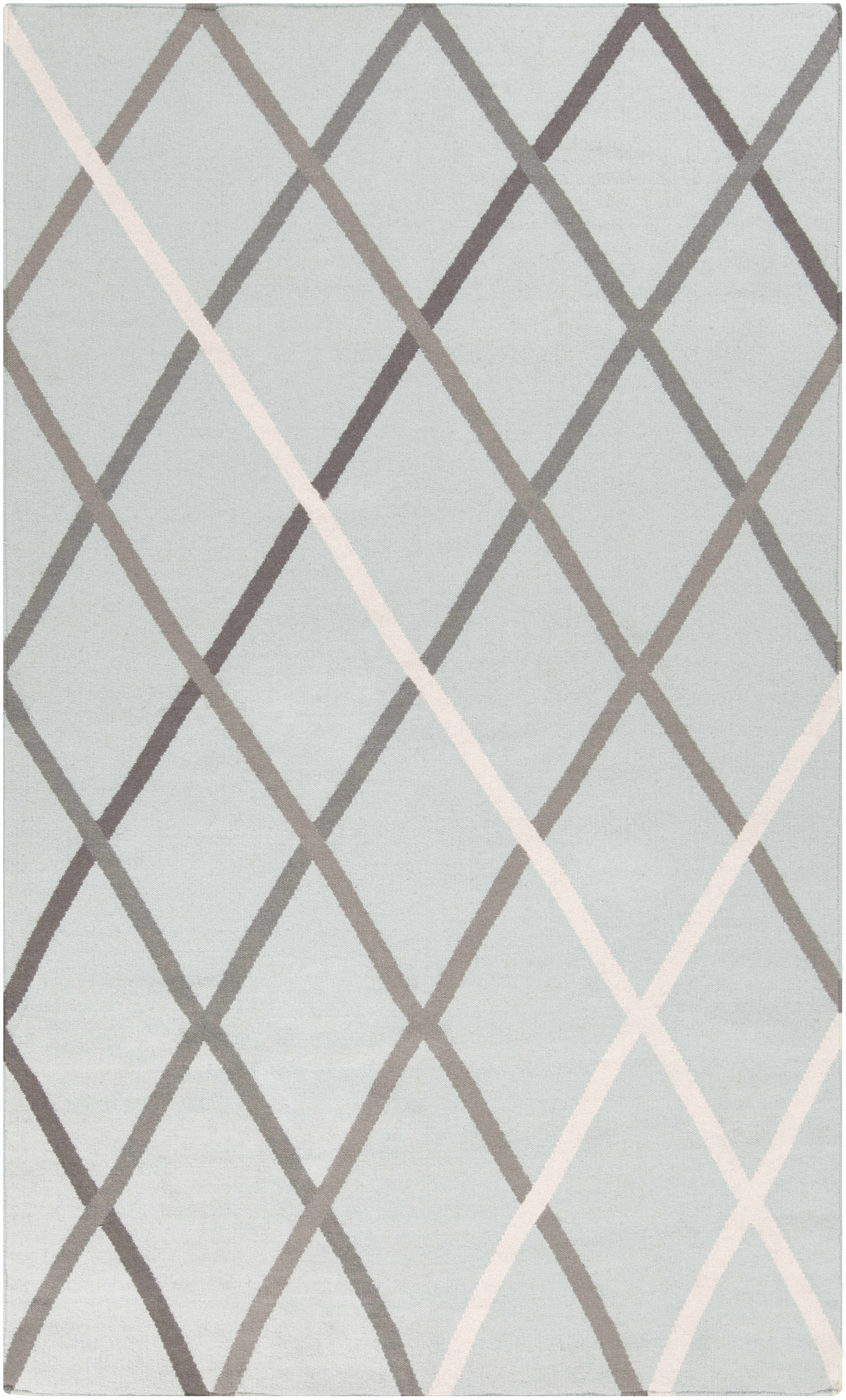 Darlaston Gray Trellis Wool Area Rug - Clearance