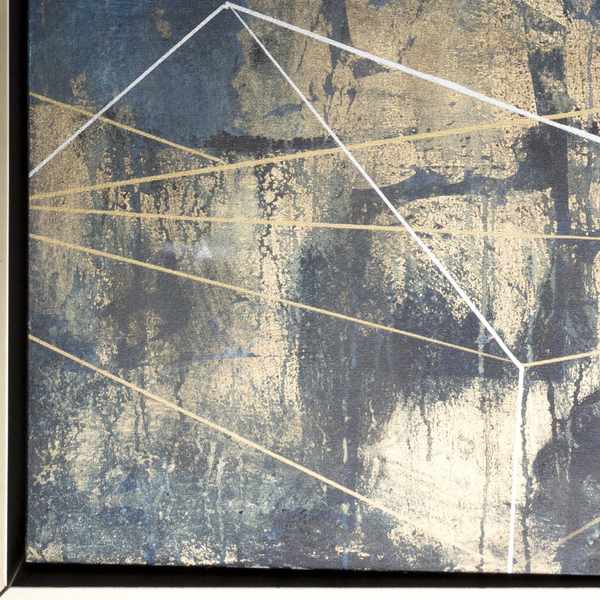 Darmstadt Abstract Gold and Blue Canvas Wall Art - Image 3