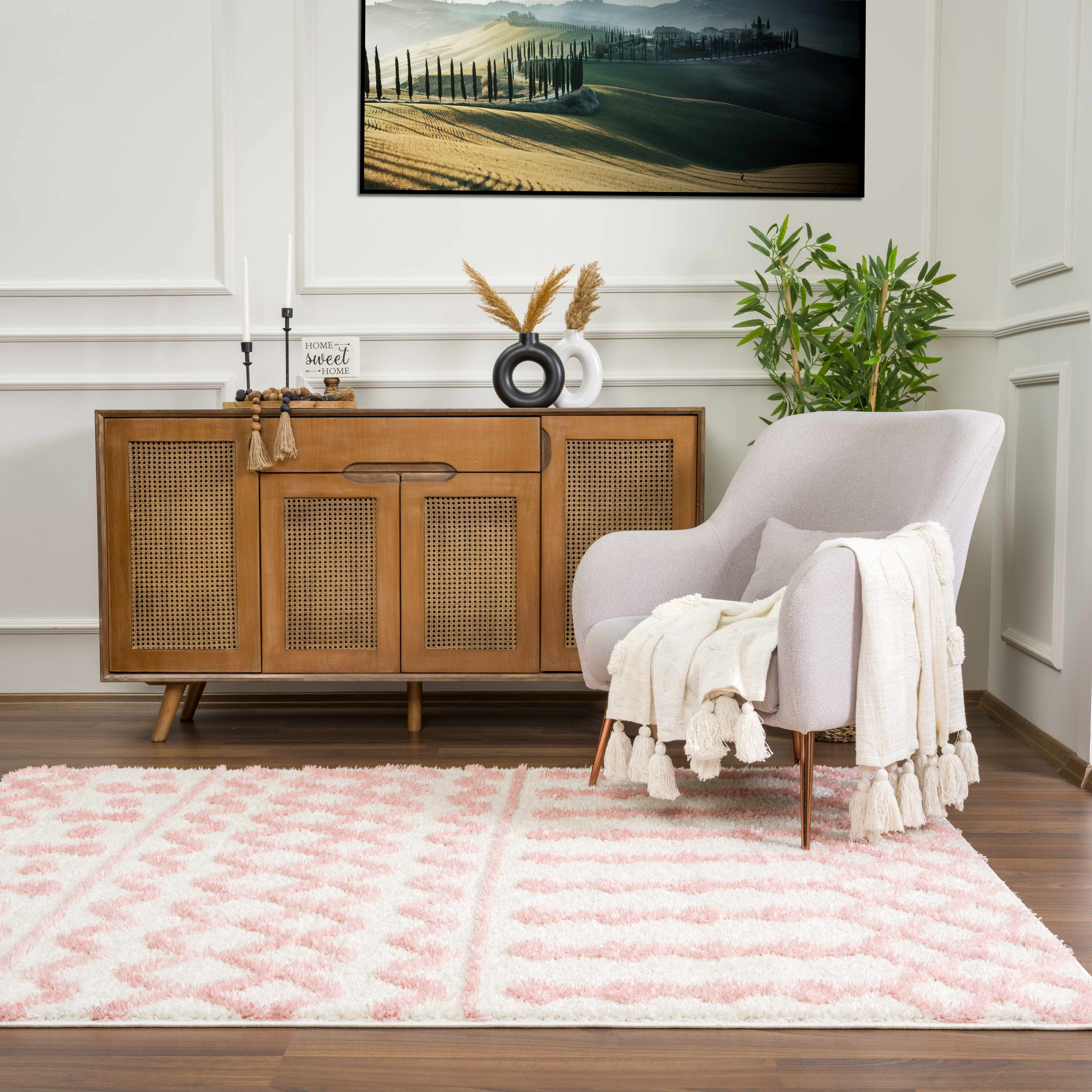 Darva Pink Plush Area Carpet - Image 10
