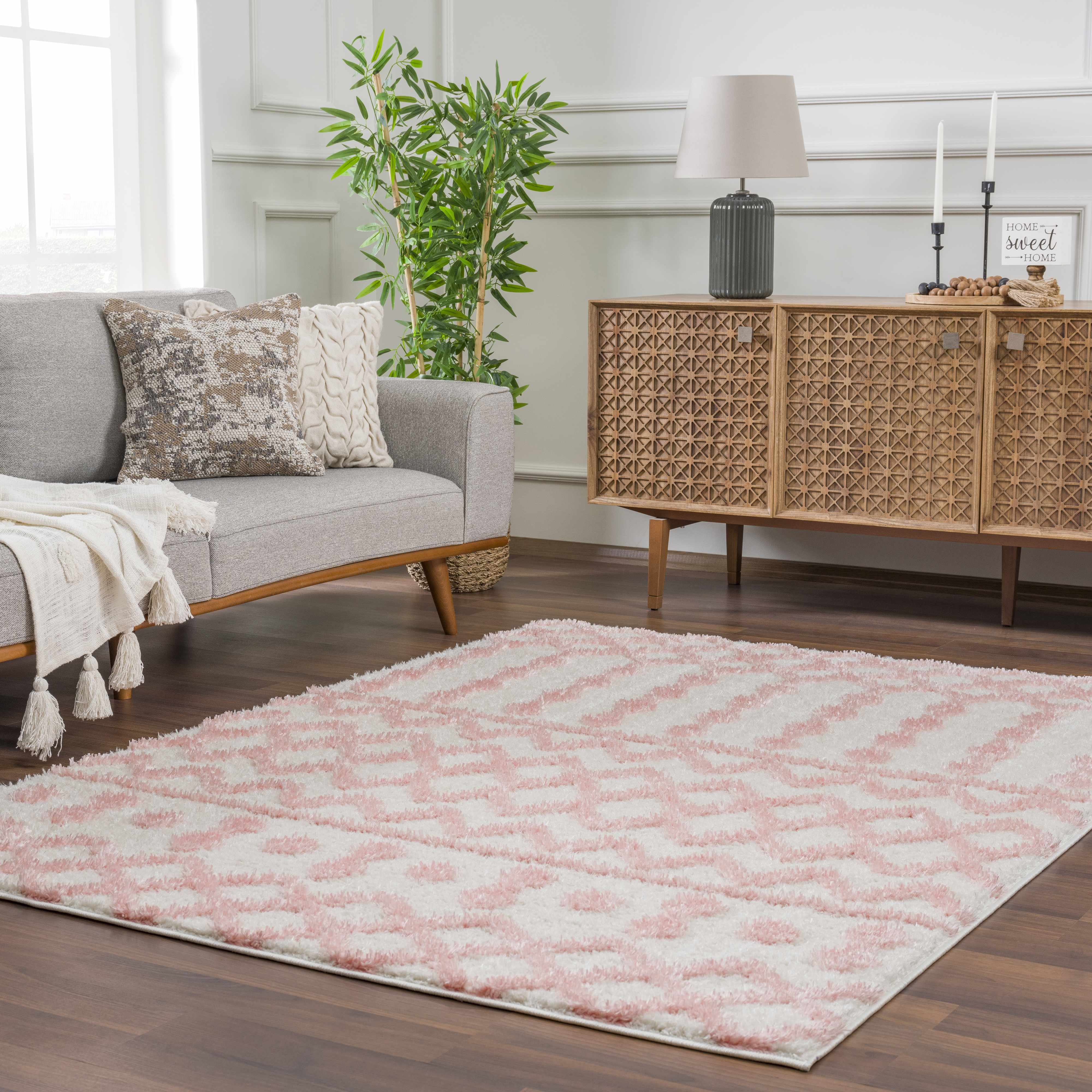Darva Pink Plush Area Carpet - Image 15
