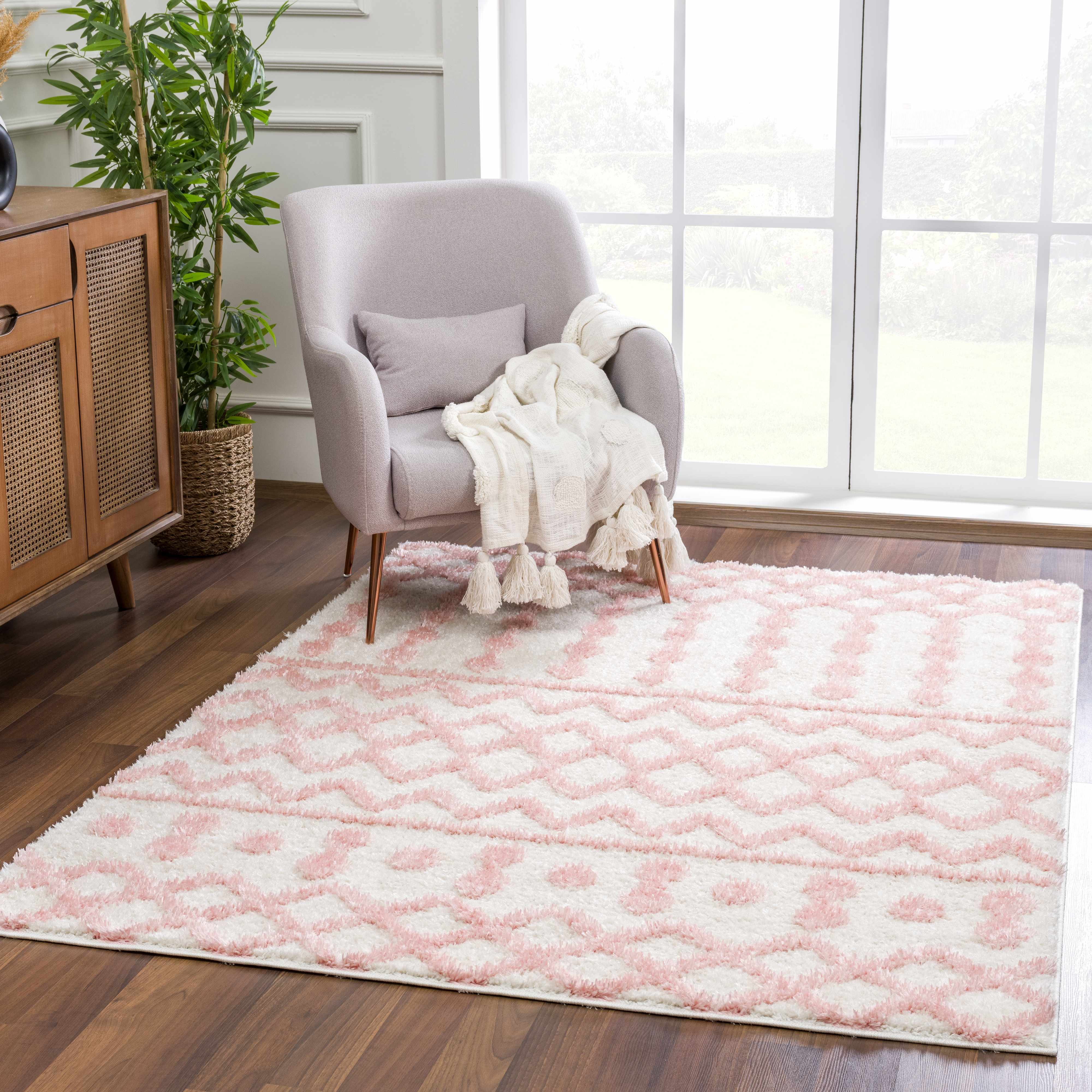 Darva Pink Plush Area Carpet - Image 2