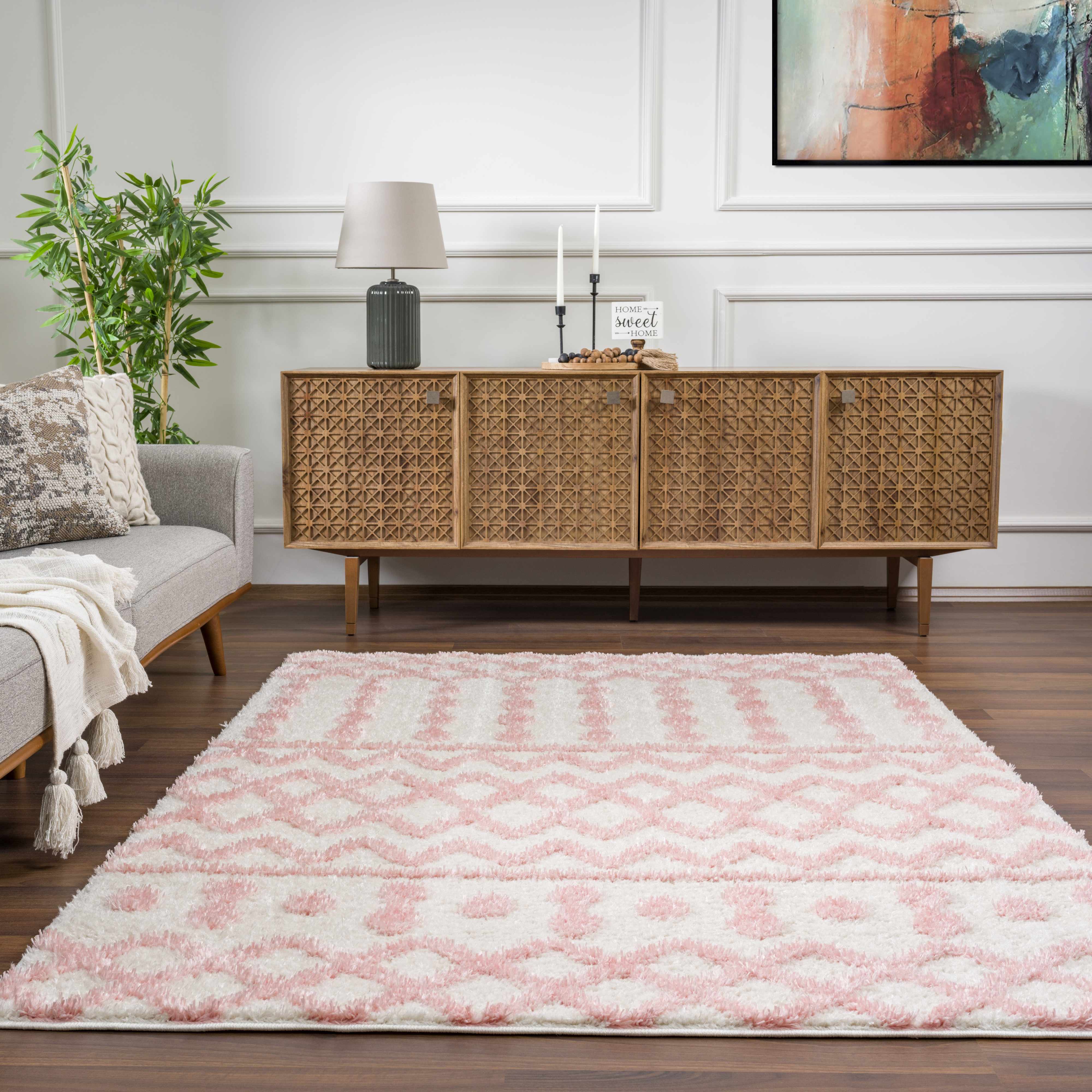 Darva Pink Plush Area Carpet - Image 3