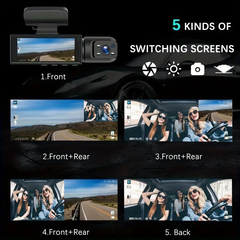 Dash Cam for Rideshare Drivers - Front & Cabin Cam with IR Night Vision - Image 4
