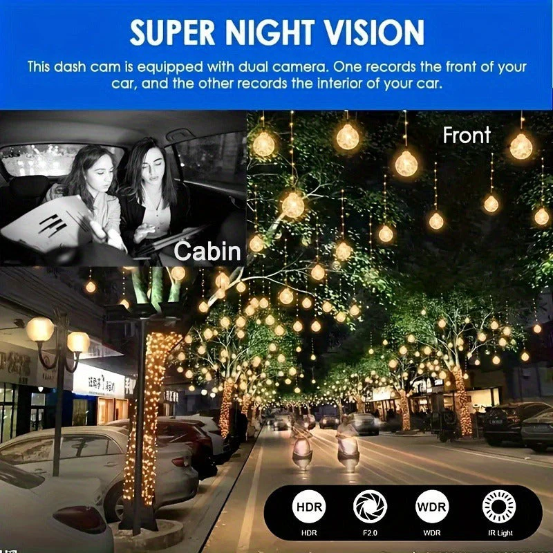 Dash Cam for Rideshare Drivers - Front & Cabin Cam with IR Night Vision - Image 8