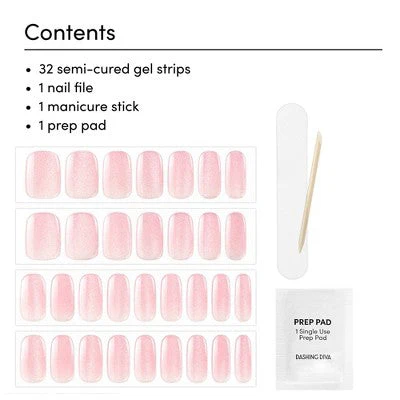 Dashing Diva Glaze Semi-Cured Gel Nail Polish Strips Ballerina Blush 32ct - Image 3