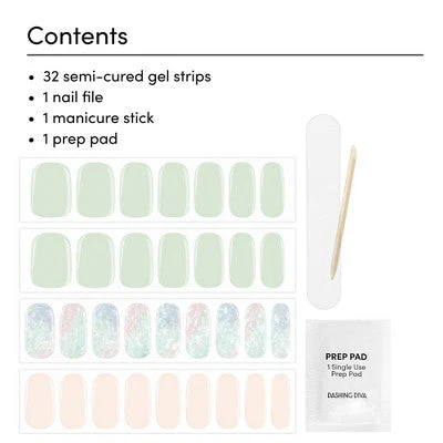 Dashing Diva Glaze Semi-Cured Gel Nail Polish Strips Emerald Marble 32ct - Image 3