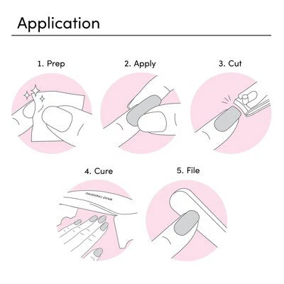 Dashing Diva Glaze Semi-Cured Gel Nail Polish Strips Starter Kit Powder Pink 32ct - Image 4