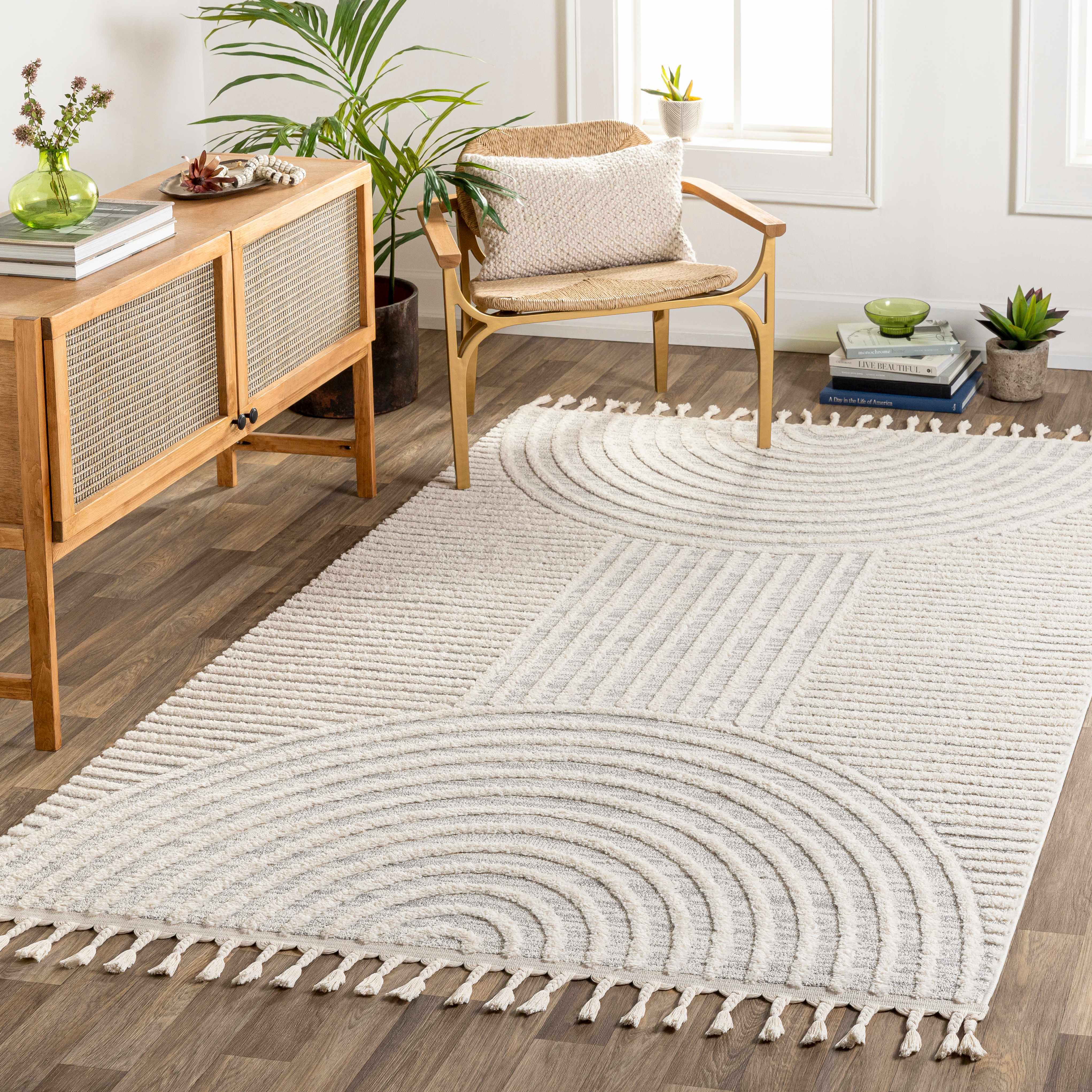Dauin 3D Rainbow Area Rug with Tassels - Image 4