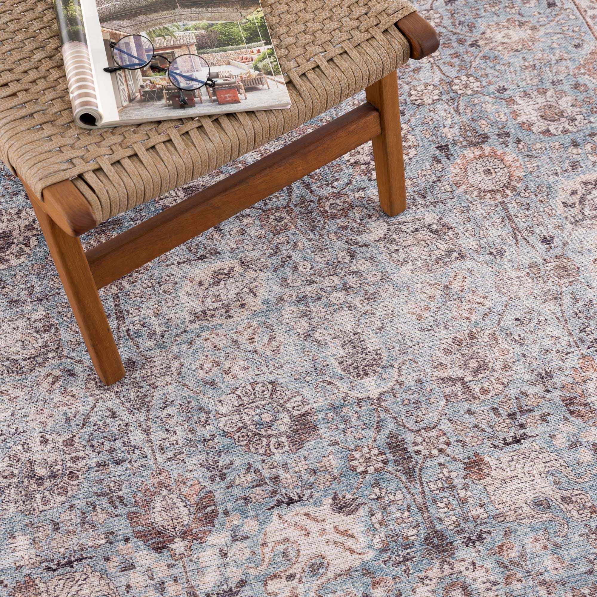 Dauis Blue Persian Style Washable Rug - Promo - Image 11