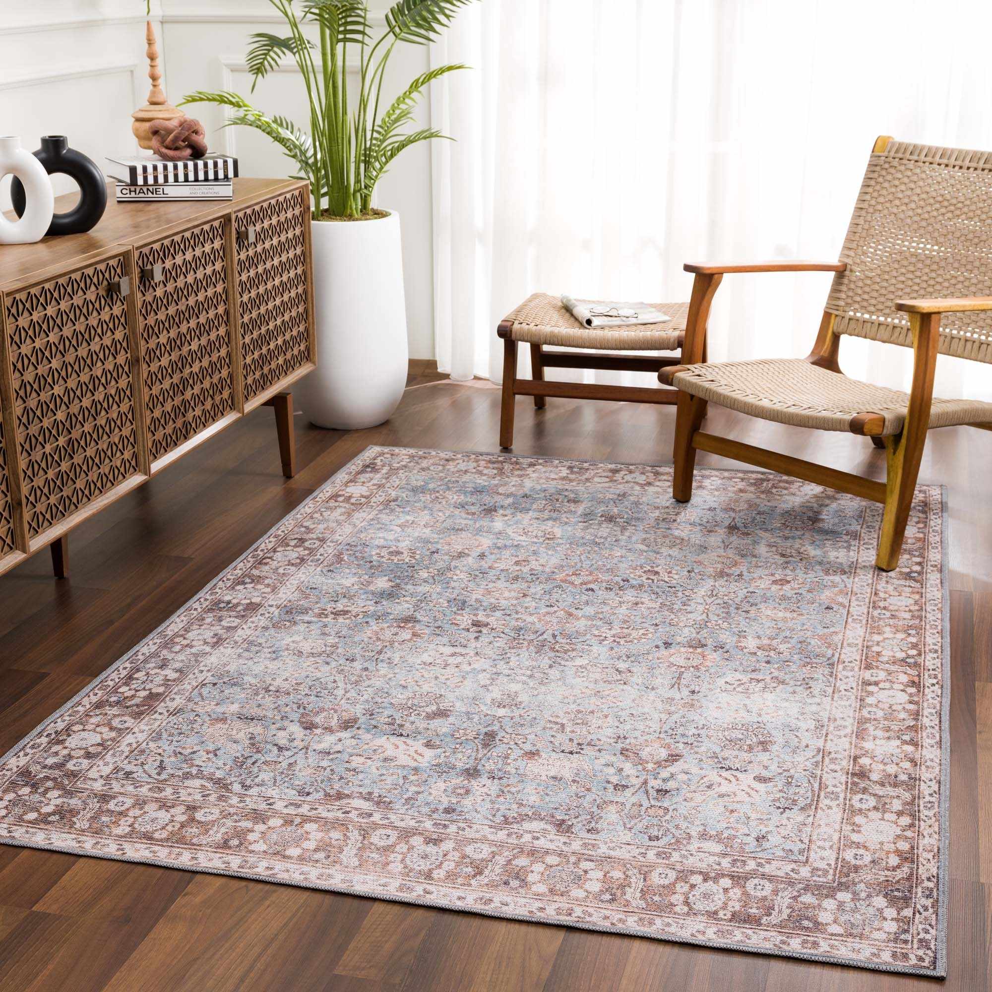 Dauis Blue Persian Style Washable Rug - Promo - Image 2