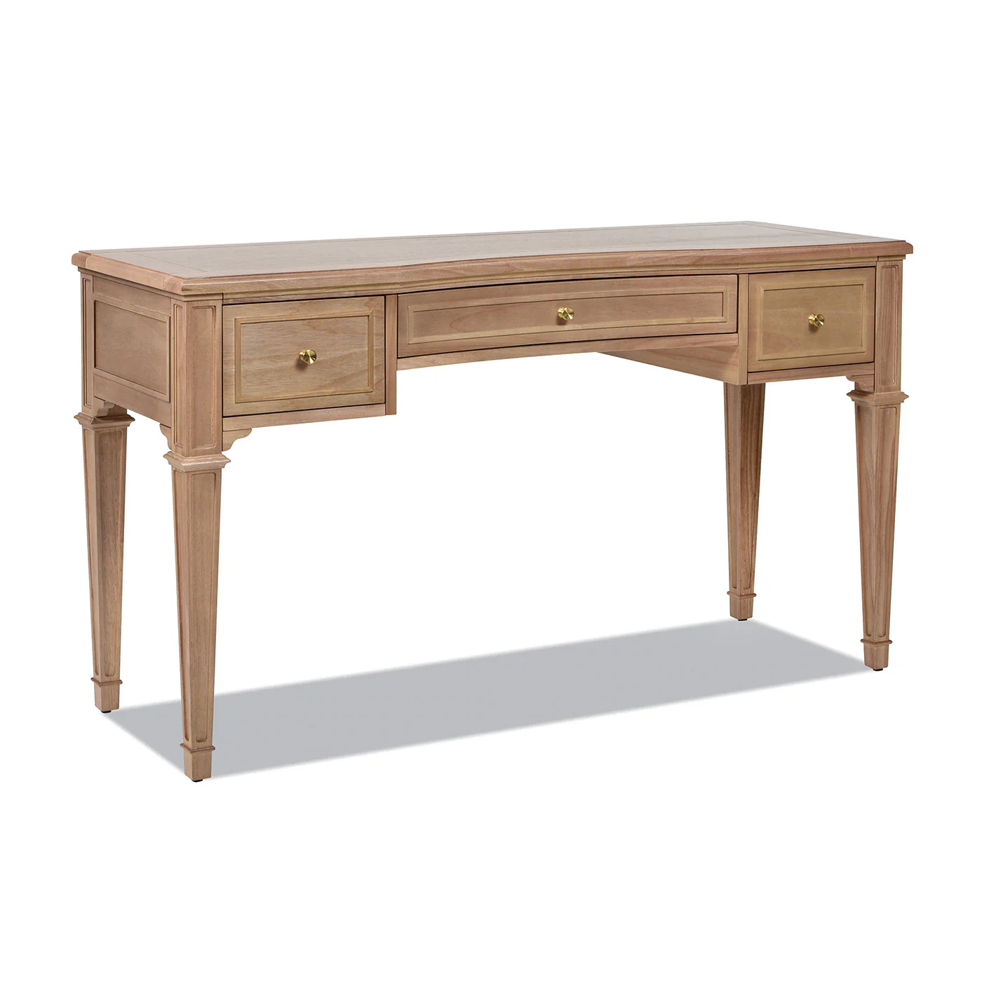 Dauphin 55" 3-Drawer Wood Executive Desk Natural Brown - Image 5