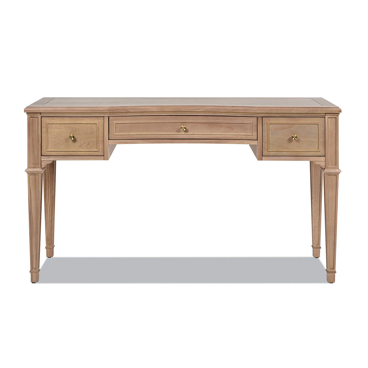Dauphin 55" 3-Drawer Wood Executive Desk Natural Brown - Image 6