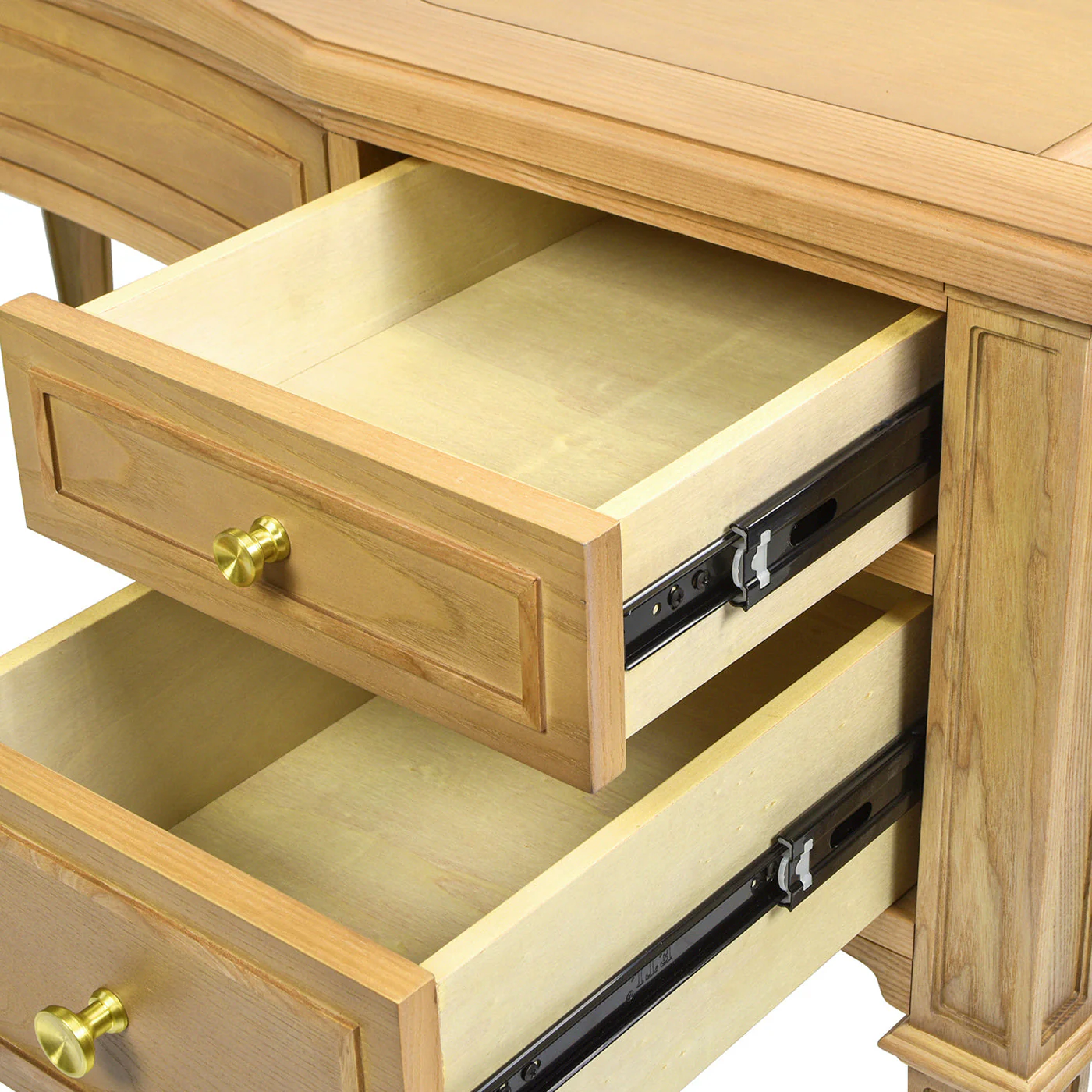 Dauphin Gold Accent 5-Drawer Wood Executive Desk - Image 12