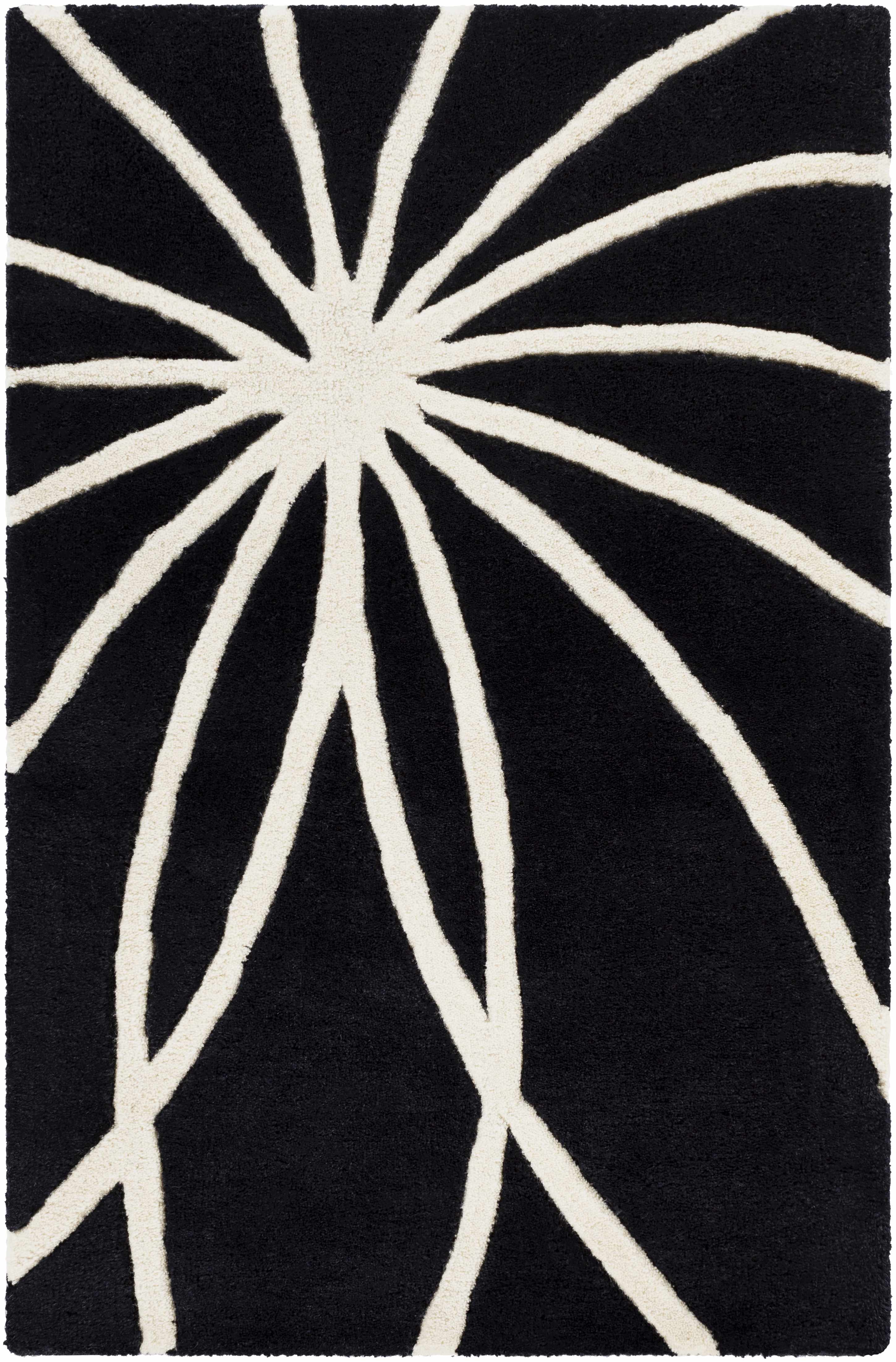 Davison Black Geometric Wool Carpet - Image 14
