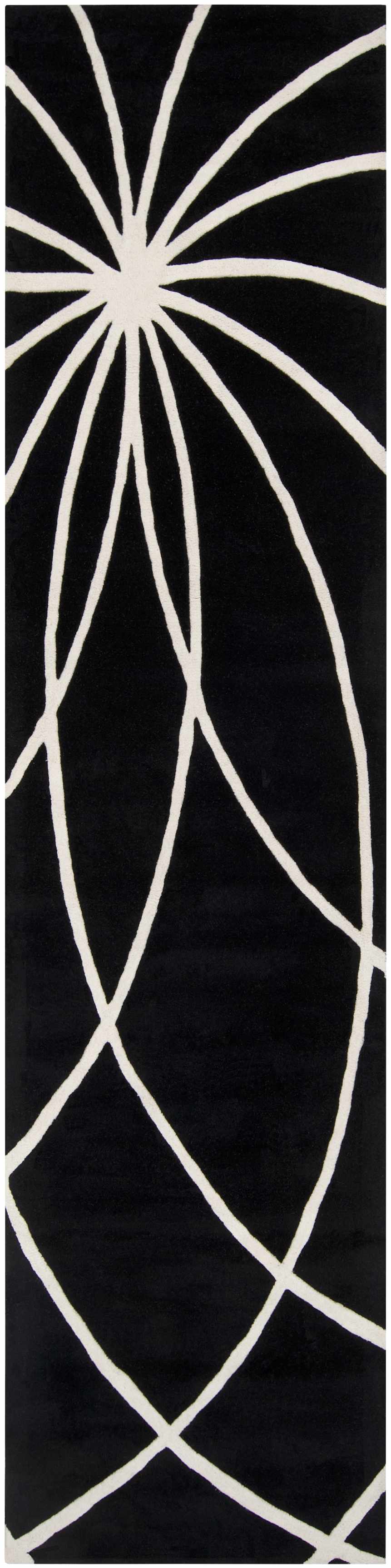 Davison Black Geometric Wool Carpet - Image 15