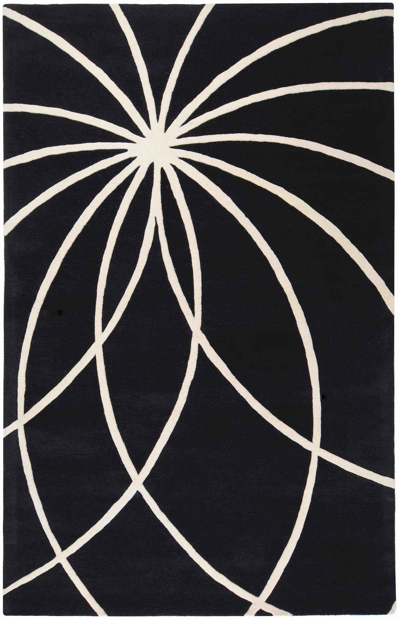 Davison Black Geometric Wool Carpet - Image 17