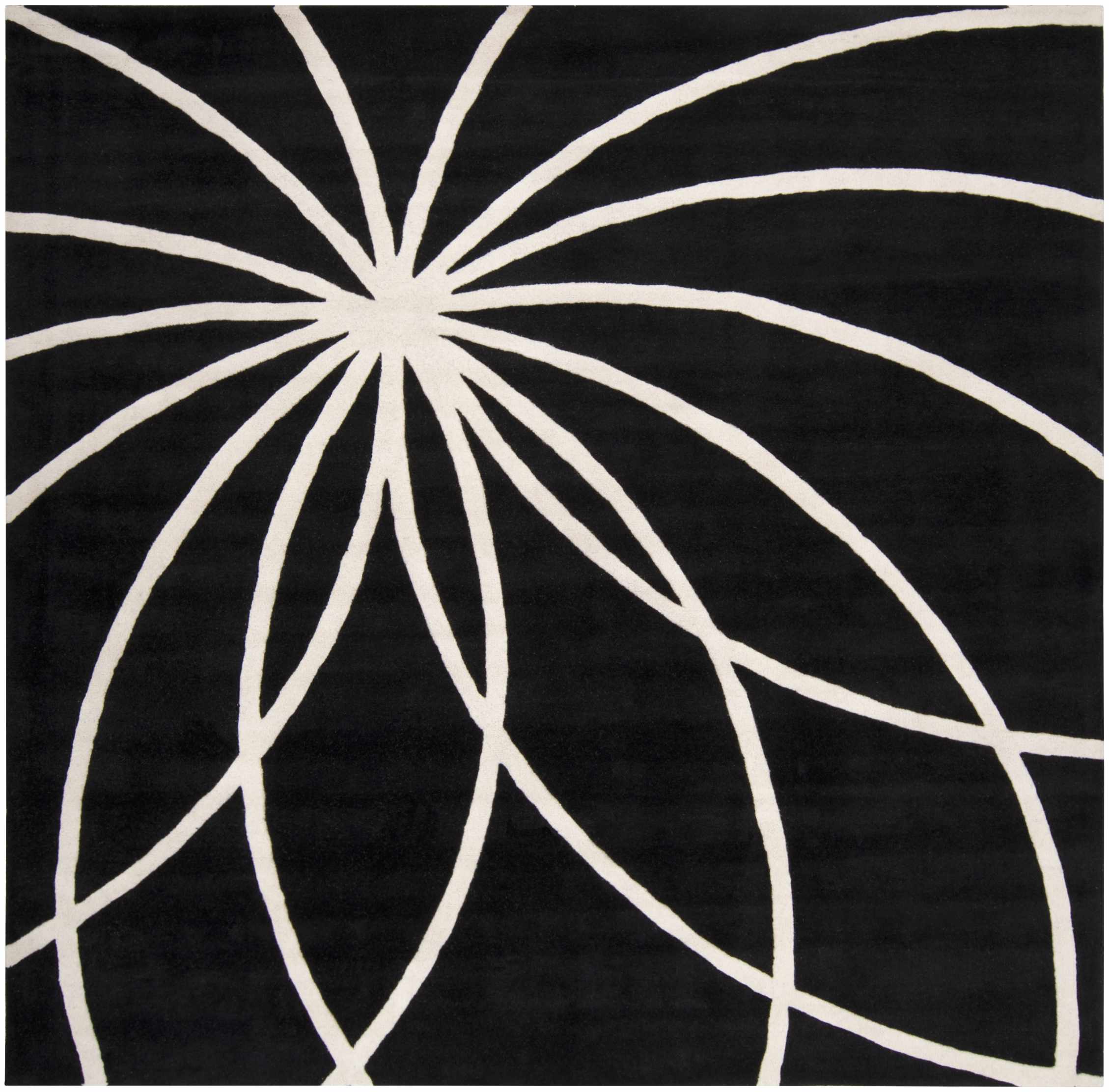 Davison Black Geometric Wool Carpet - Image 18