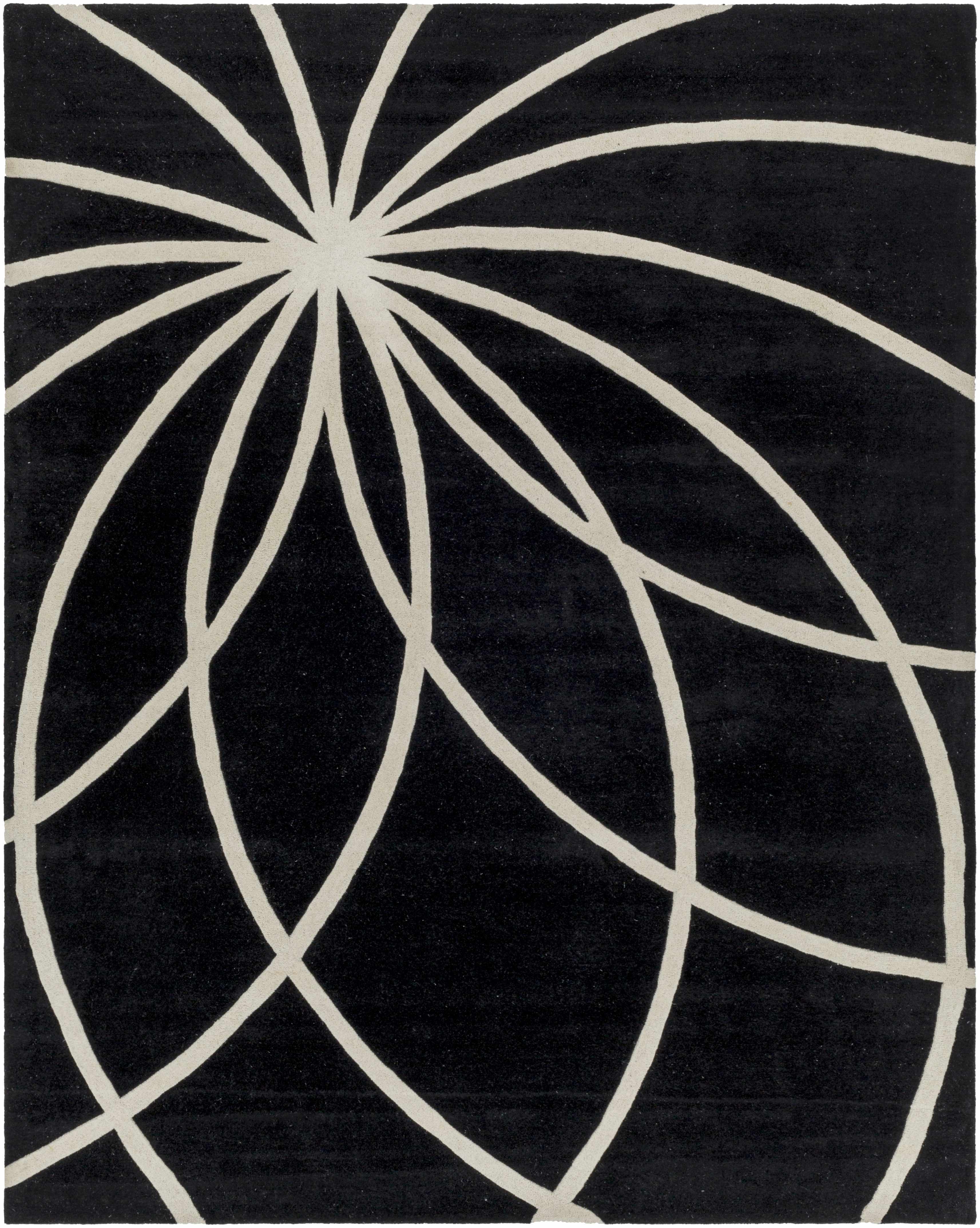 Davison Black Geometric Wool Carpet - Image 19