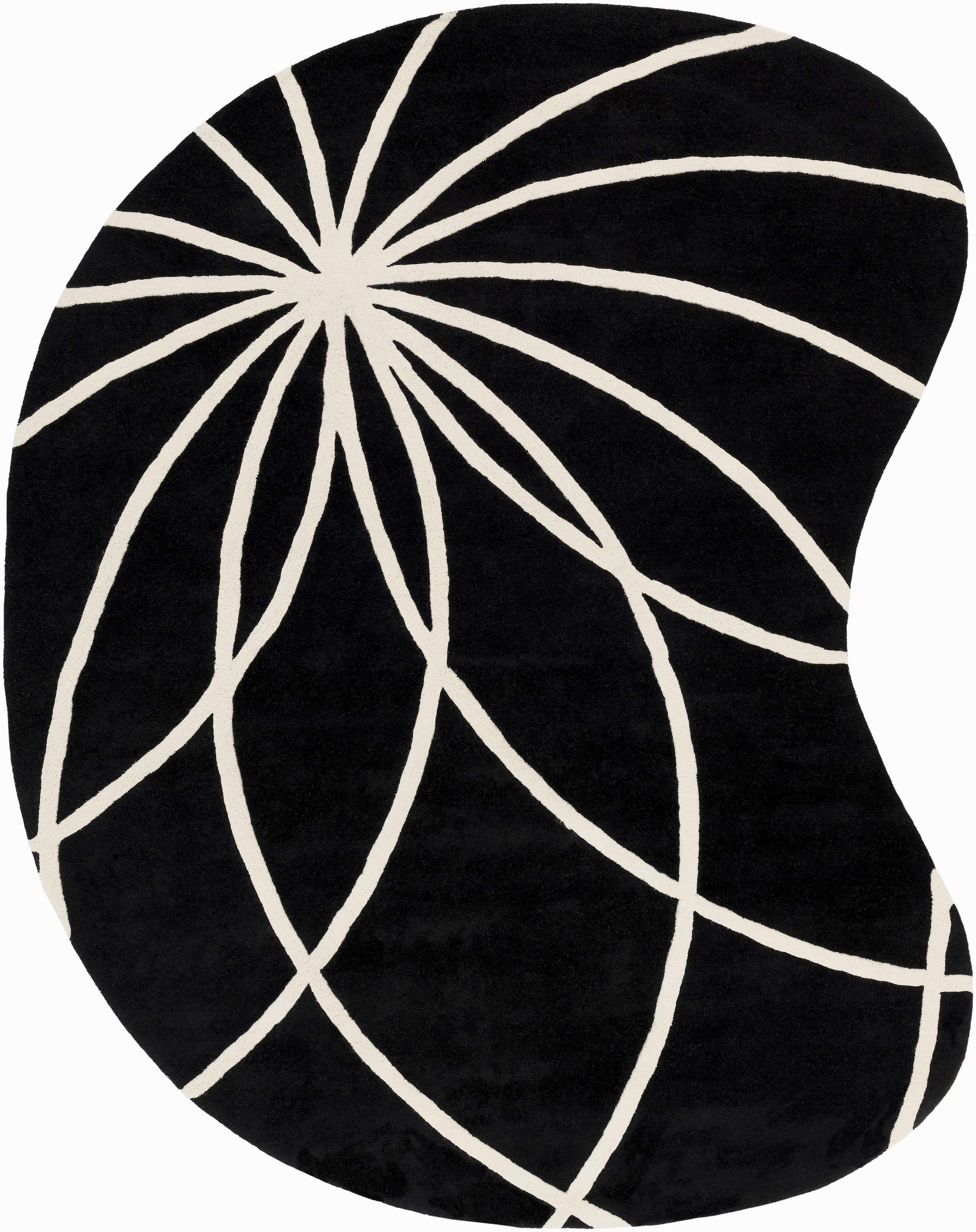 Davison Black Geometric Wool Carpet - Image 22