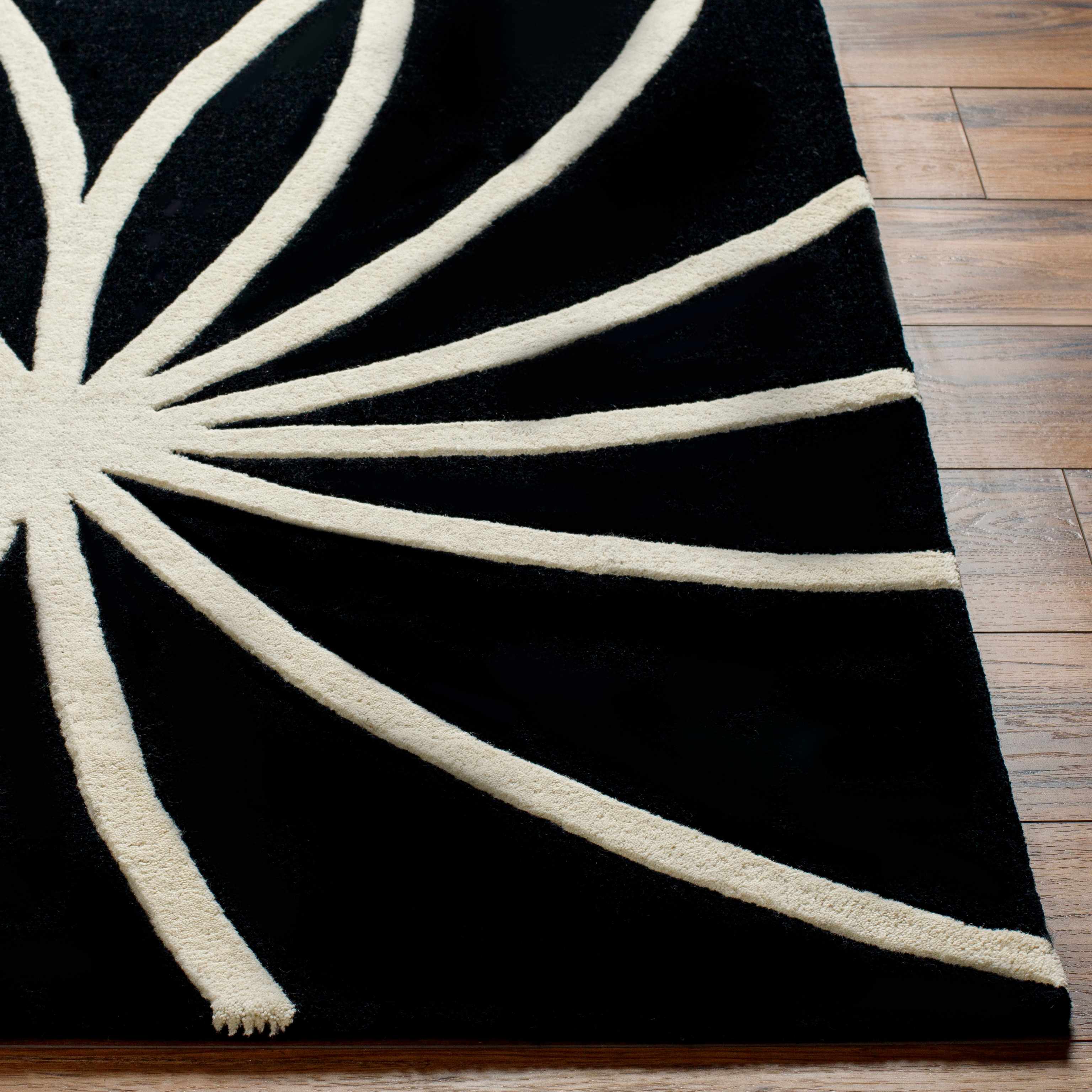 Davison Black Geometric Wool Carpet - Image 5