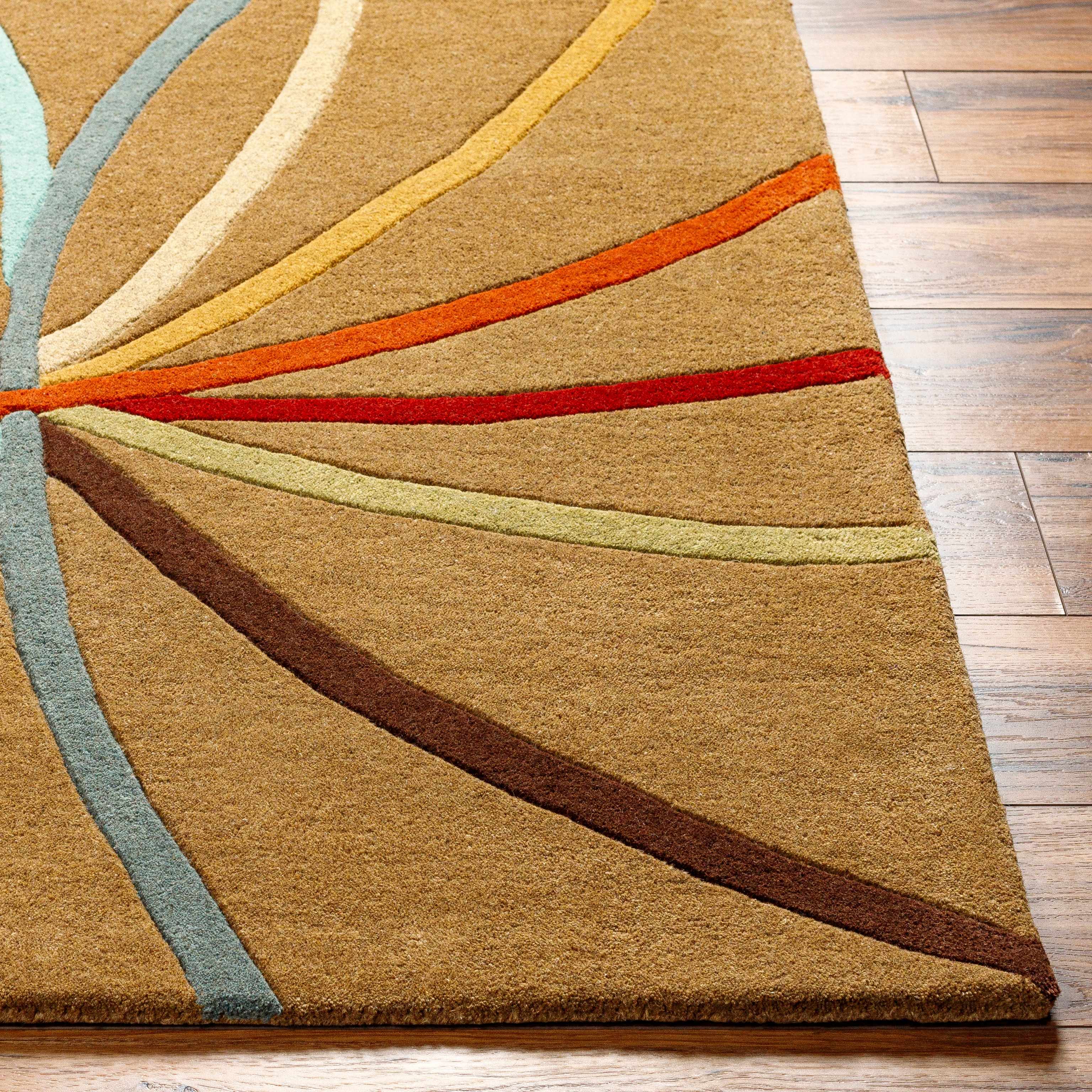 Davison Brown Geometric Modern Wool Rug - Image 4