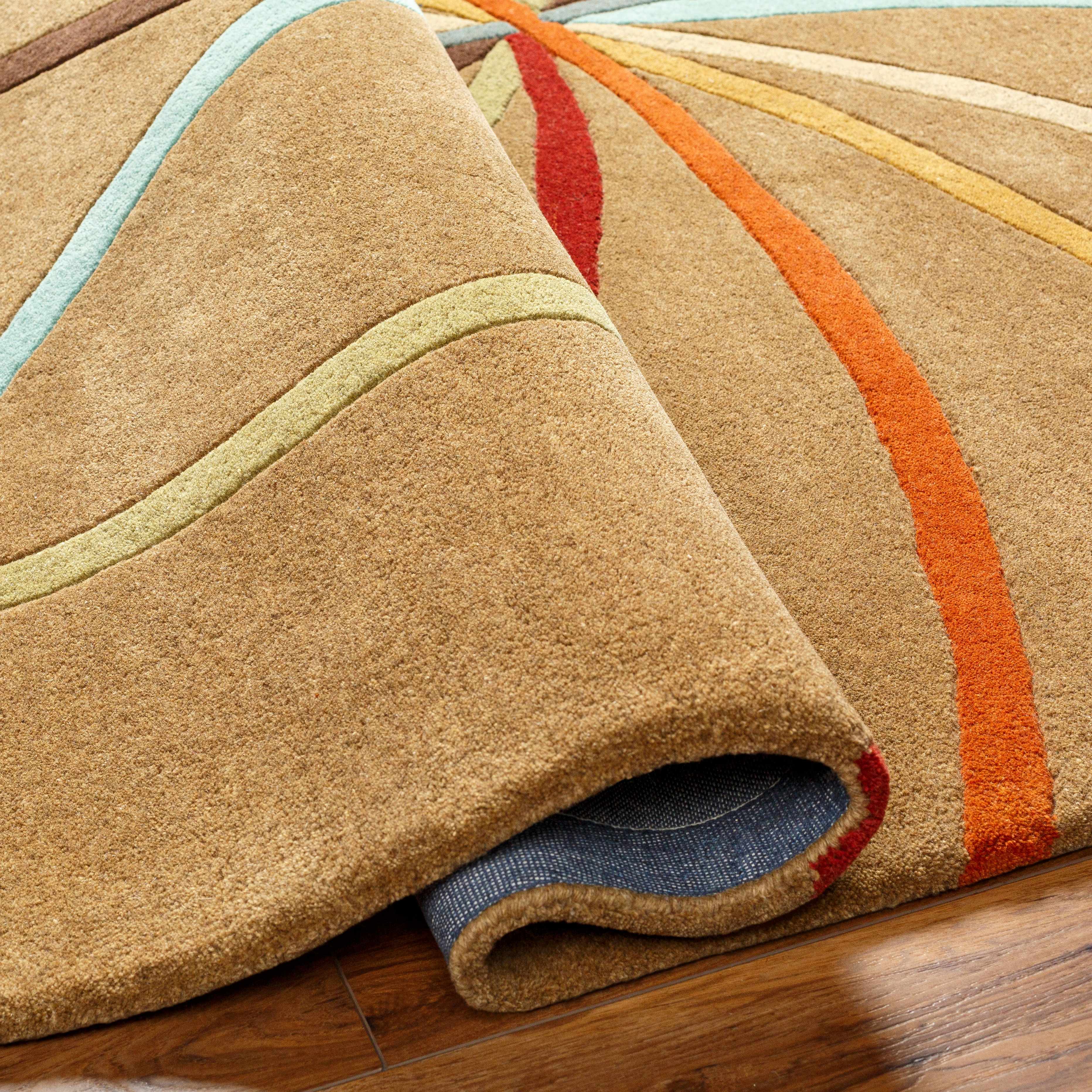Davison Brown Geometric Modern Wool Rug - Image 5