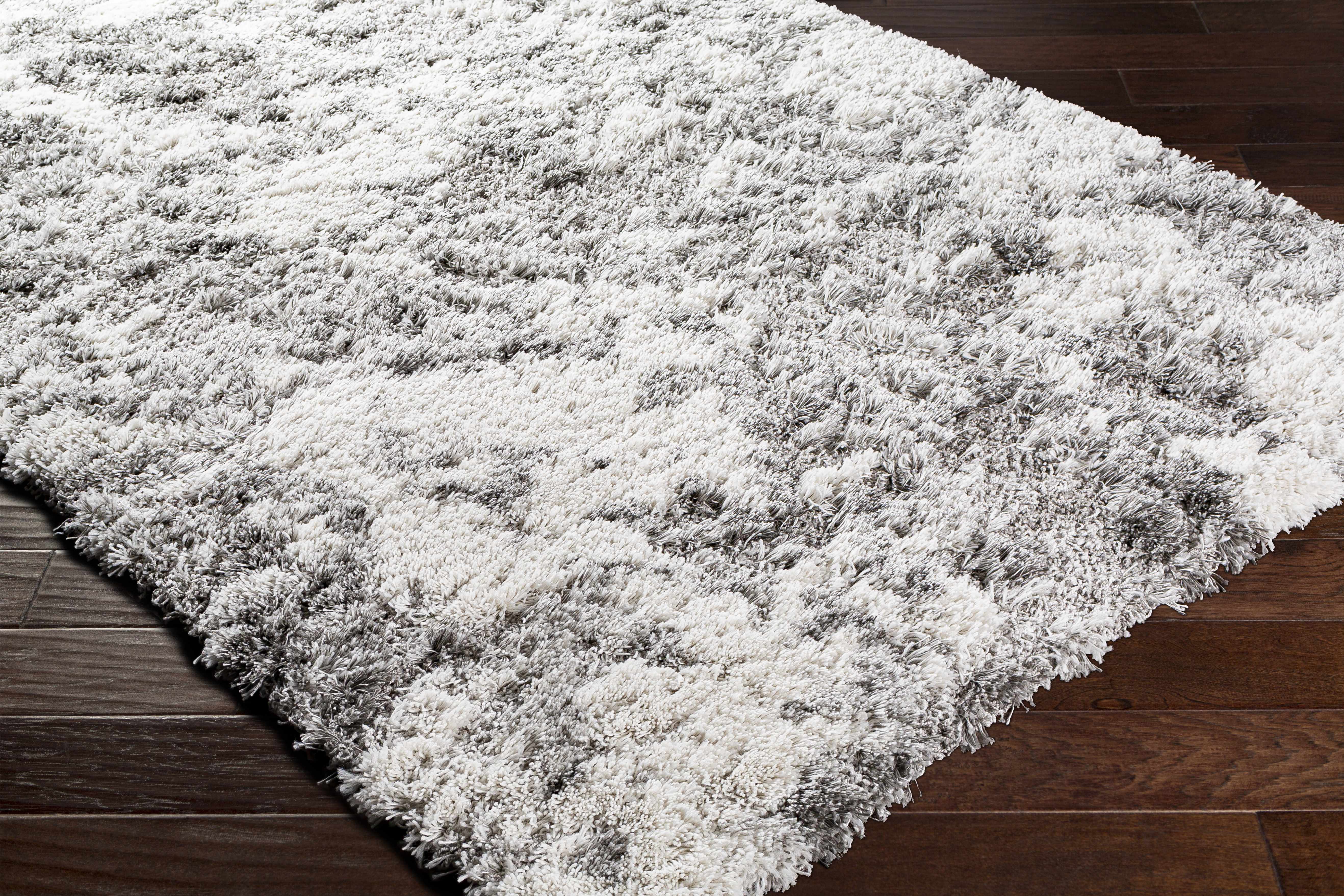 Dawesville Gray White Shag Area Rug - Image 6