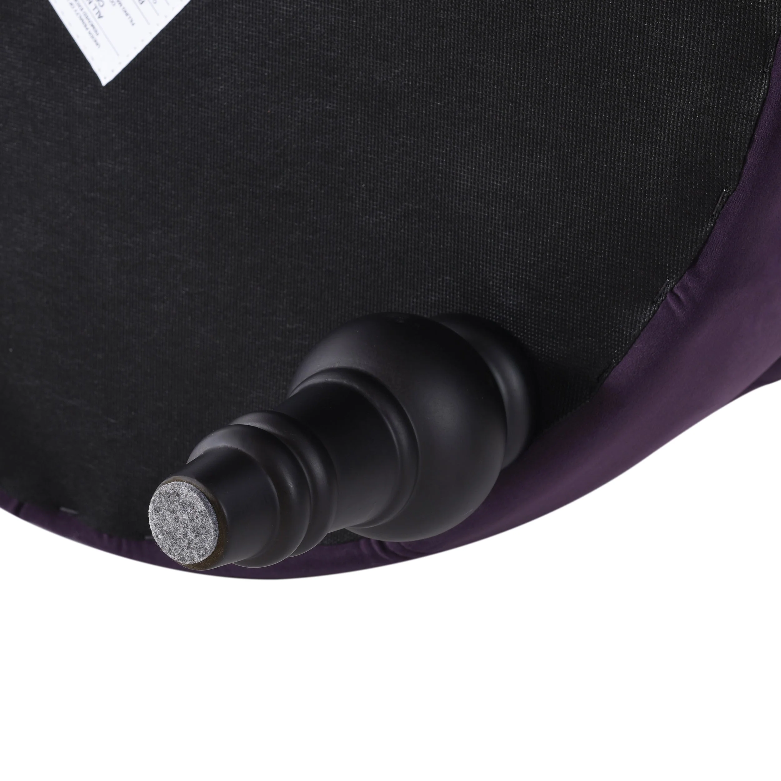 Dawn Tufted Round Ottoman in Purple Velvet with Nailhead Accents - Image 10