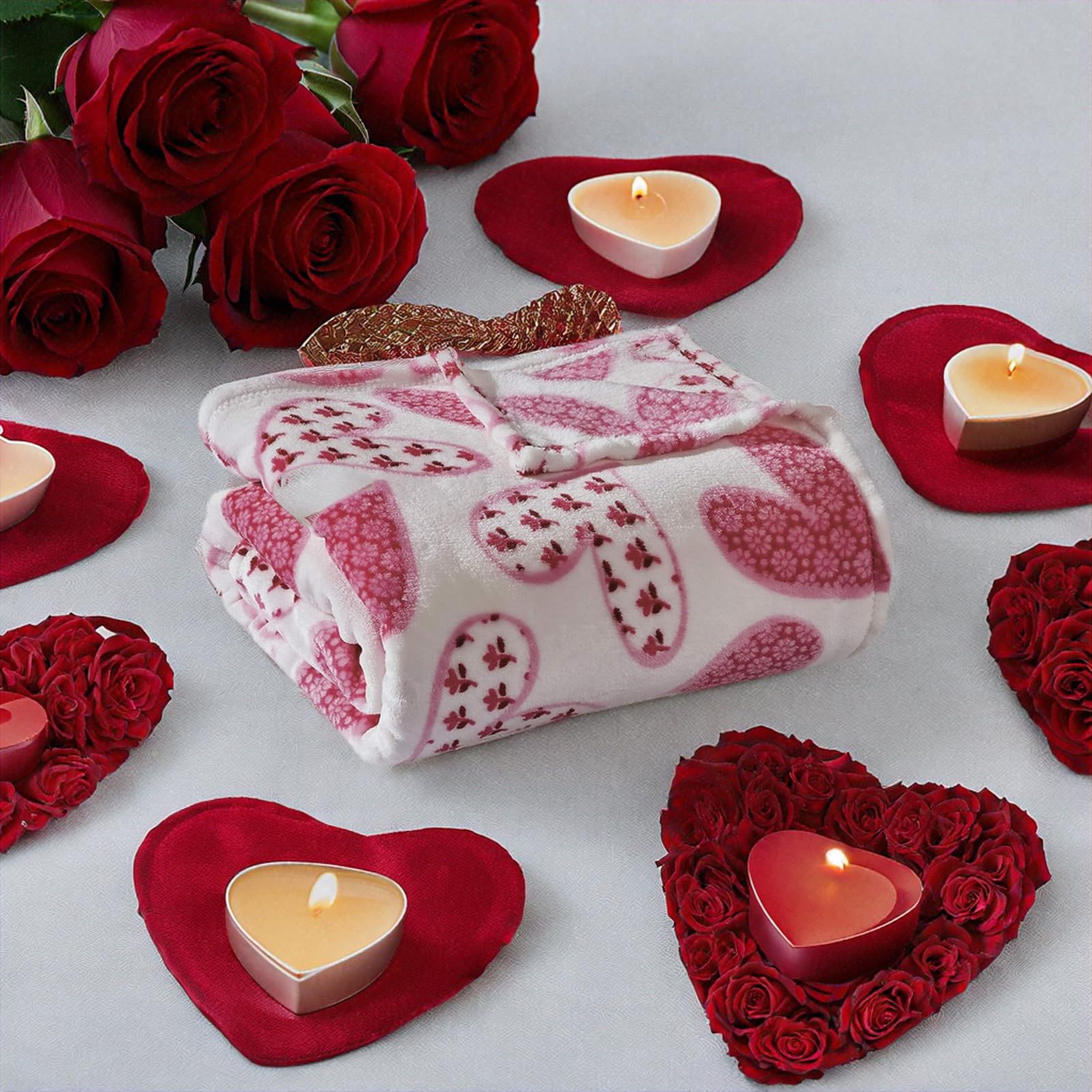 Decor&More Amor Eterno Be Mine Love Collection Valentine's Day Heart Ultra Plush Throw Blanket (50" x 60") - - Image 13