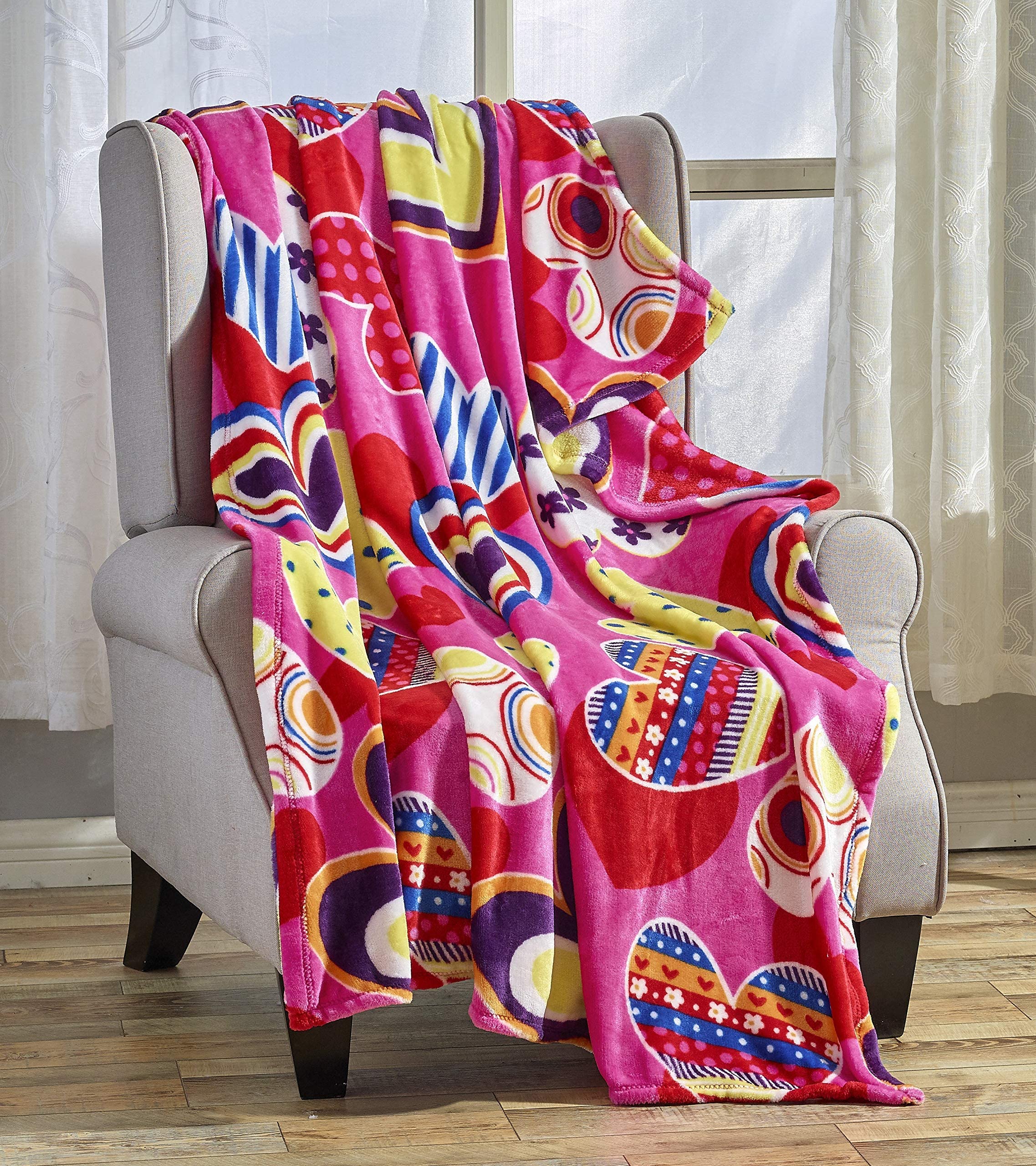 Decor&More Amor Eterno Be Mine Love Collection Valentine's Day Heart Ultra Plush Throw Blanket (50" x 60") - - Image 15