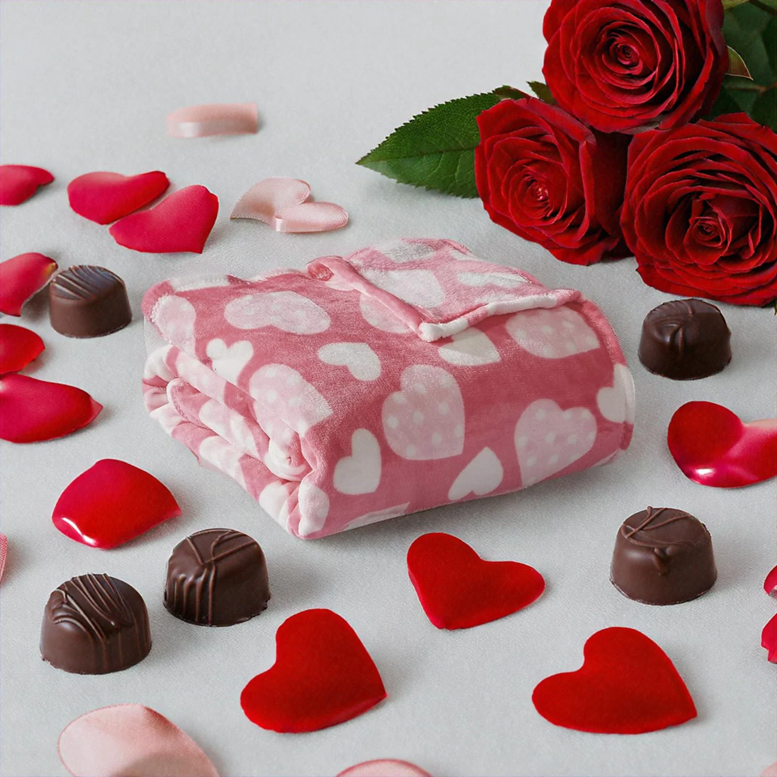 Decor&More Amor Eterno Be Mine Love Collection Valentine's Day Heart Ultra Plush Throw Blanket (50" x 60") - - Image 22