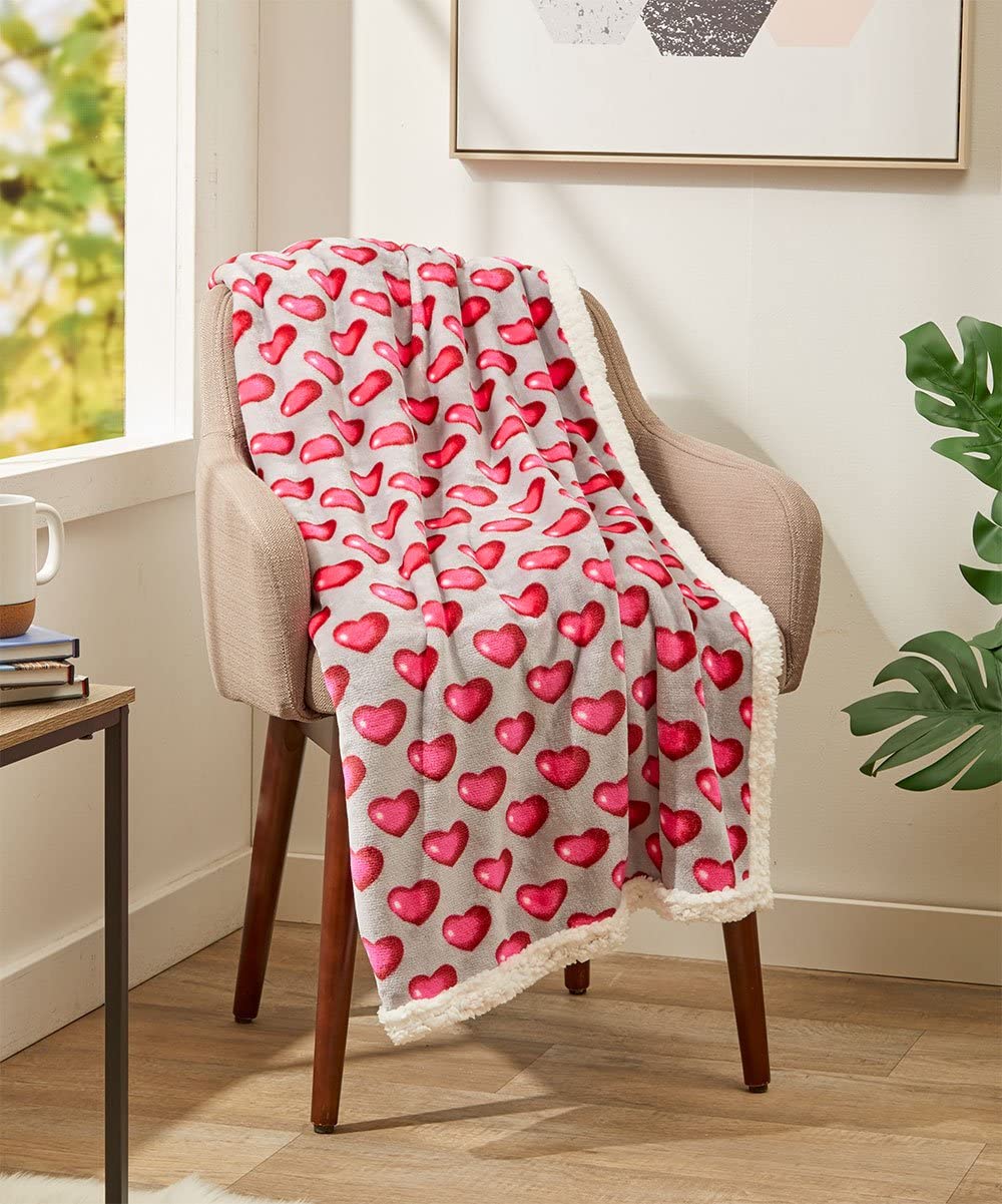 Decor&More Amor Eterno Be Mine Love Collection Valentine's Day Heart Ultra Plush Throw Blanket (50" x 60") - - Image 29