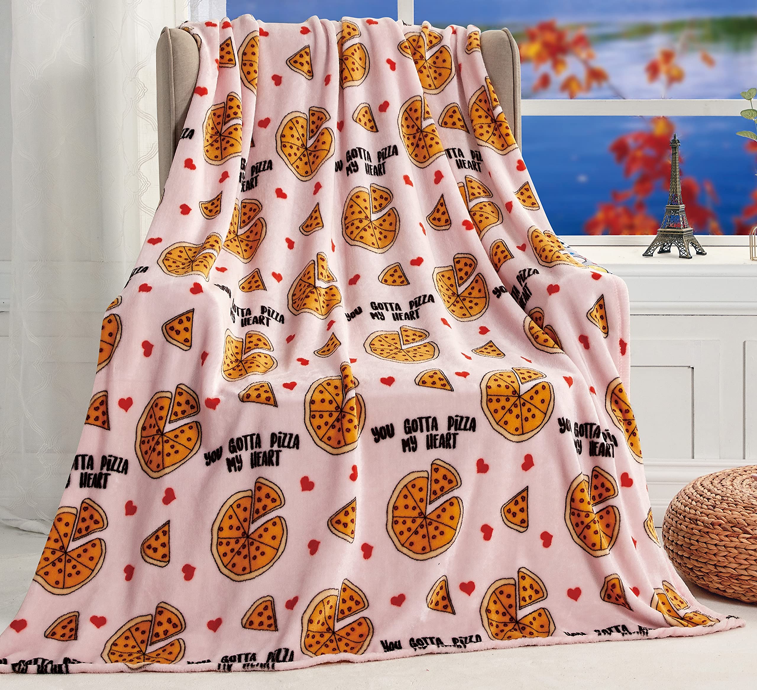 Decor&More Amor Eterno Be Mine Love Collection Valentine's Day Heart Ultra Plush Throw Blanket (50" x 60") - - Image 3