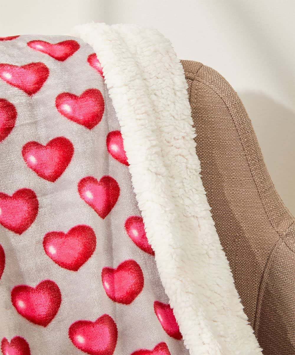 Decor&More Amor Eterno Be Mine Love Collection Valentine's Day Heart Ultra Plush Throw Blanket (50" x 60") - - Image 30