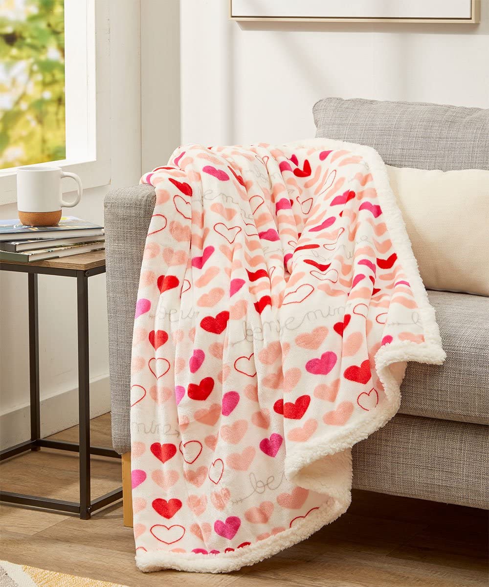 Decor&More Amor Eterno Be Mine Love Collection Valentine's Day Heart Ultra Plush Throw Blanket (50" x 60") - - Image 4