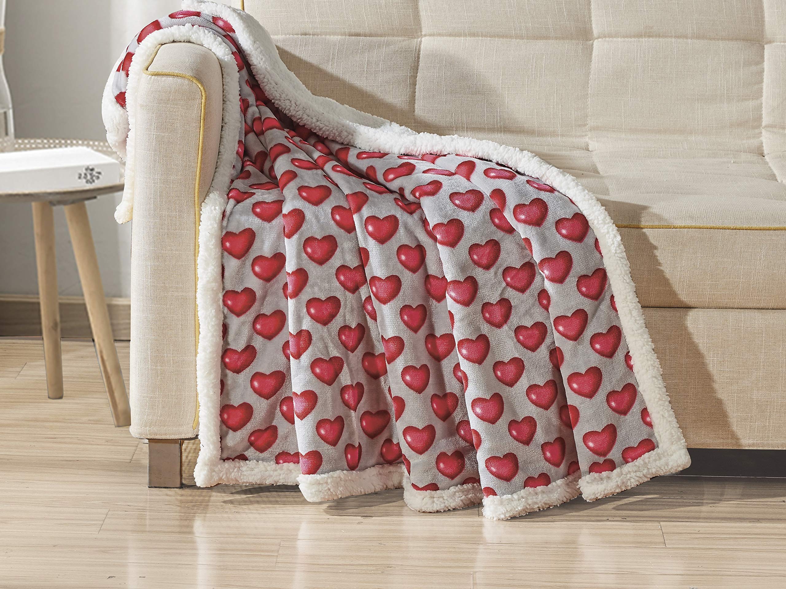 Decor&More Amor Eterno Be Mine Love Collection Valentine's Day Heart Ultra Plush Throw Blanket (50" x 60") - - Image 5